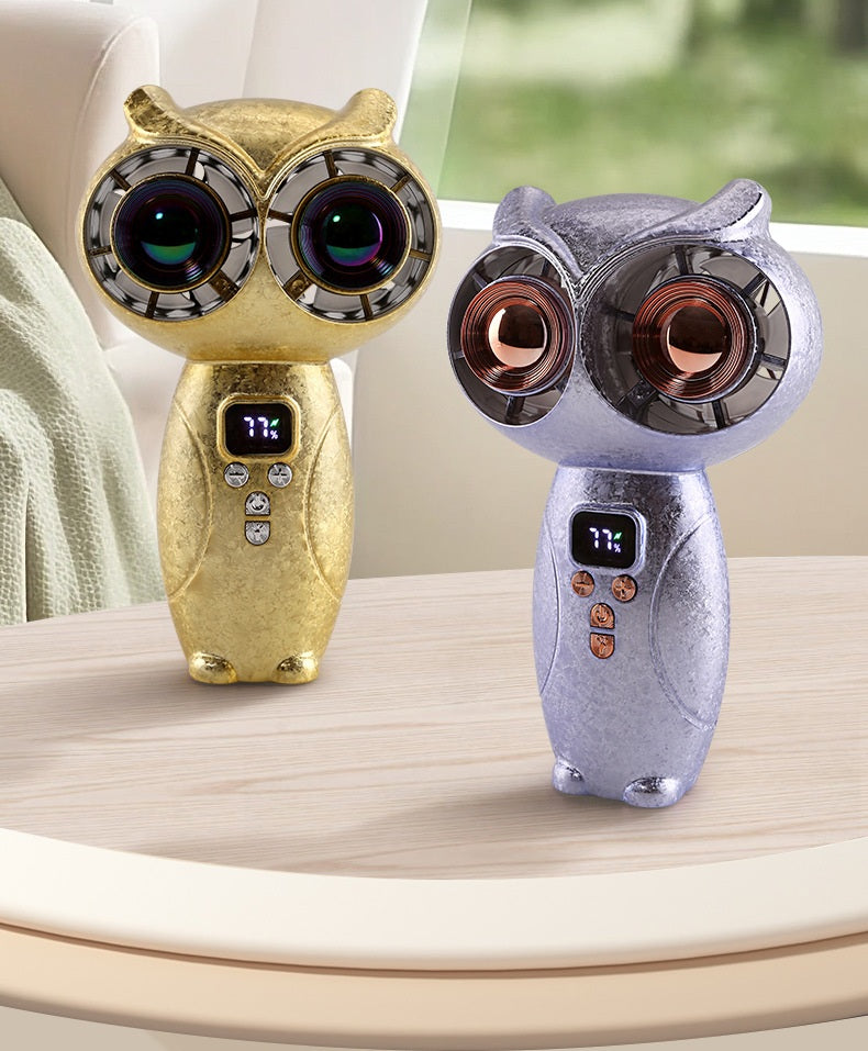 # Owl-Shaped Dual-Turbine Handheld Fan