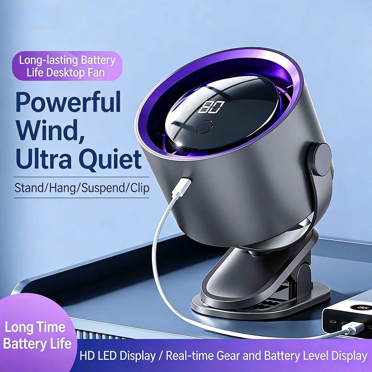 # USB Mini Desktop Circulating Fan