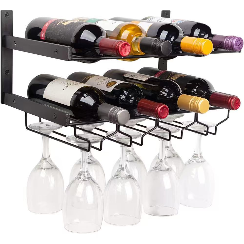# Wall-Mounted Wrought Iron Wine Rack