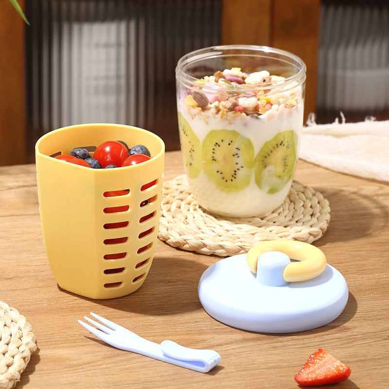 # Double-Layer Draining Portable Salad Cup