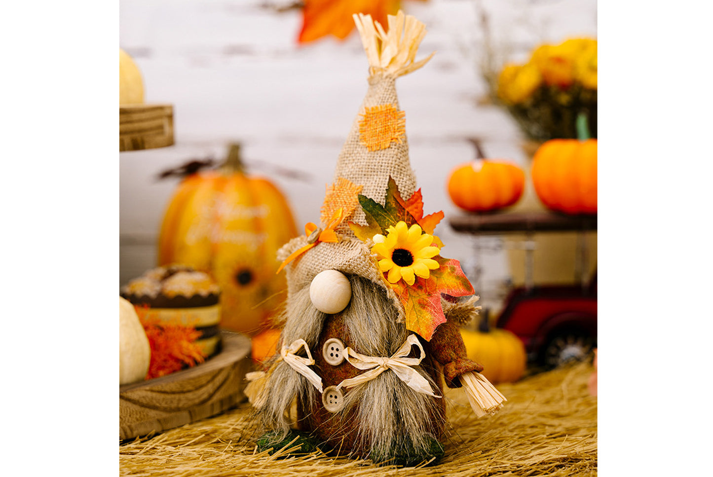 Rudolph Harvest Hat with Maple Leaf Figure