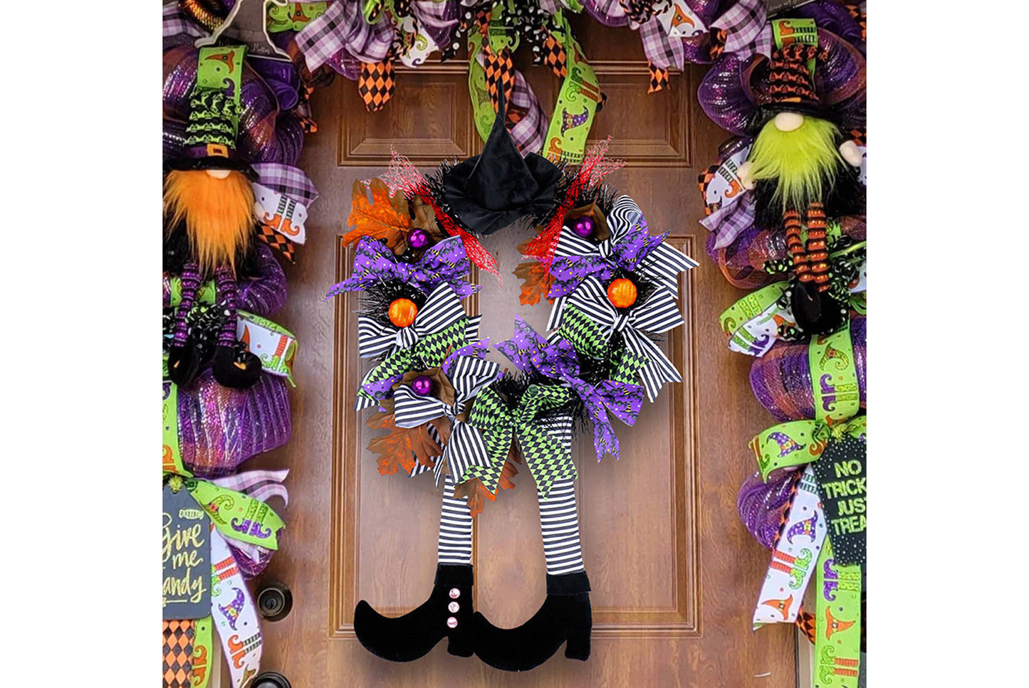 Halloween Witch Hat Long-Legged Pumpkin Garland