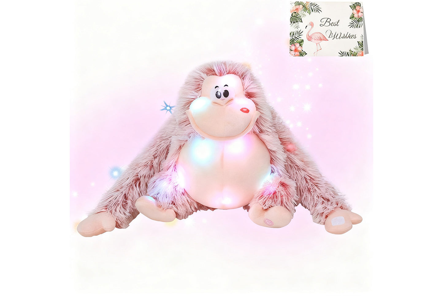 Multi-Color Musical Light-Up Gorilla Plush Toy