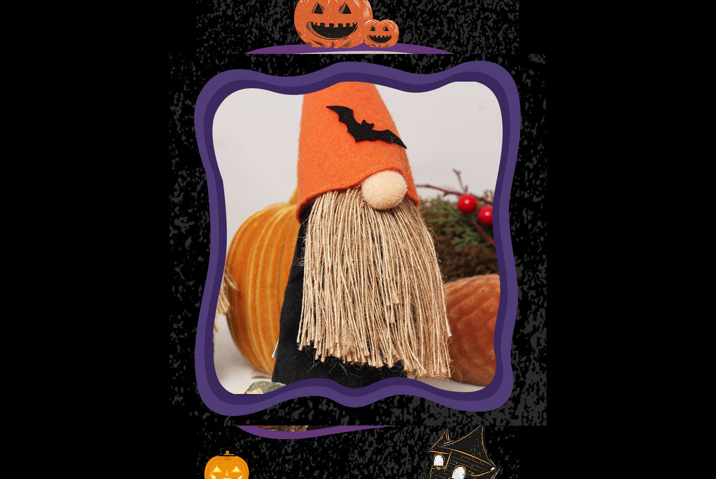 **Halloween Pumpkin Faceless Old Man Doll Ornament**