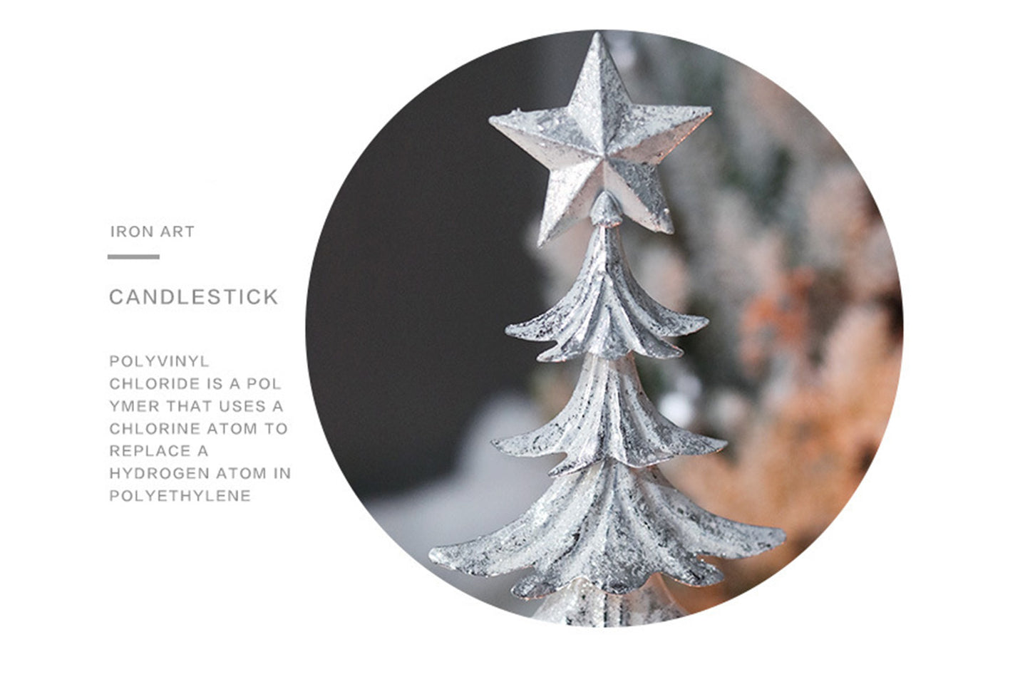 **Wrought Iron Christmas Candle Holder Ornament**