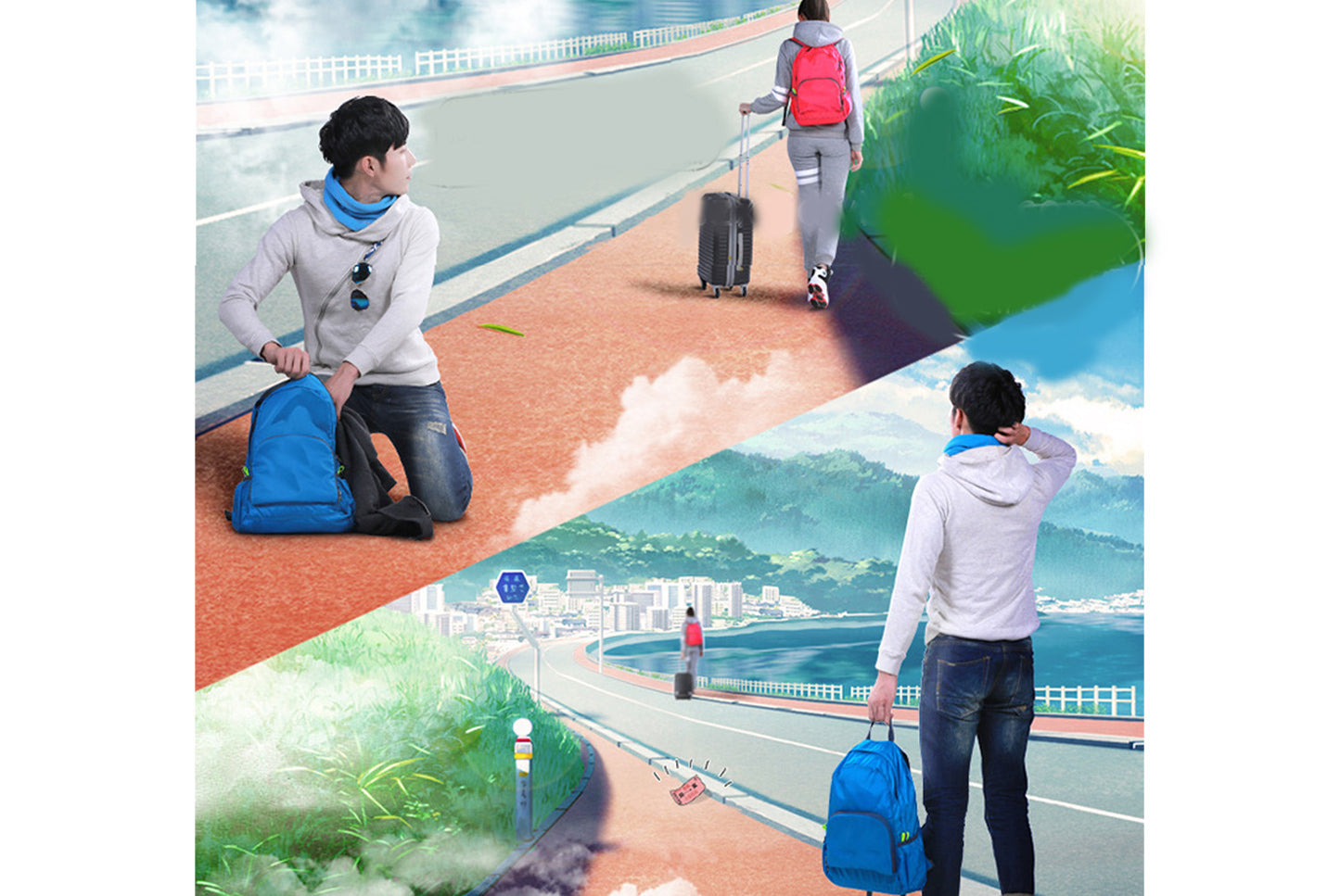 Outdoor folding backpack
