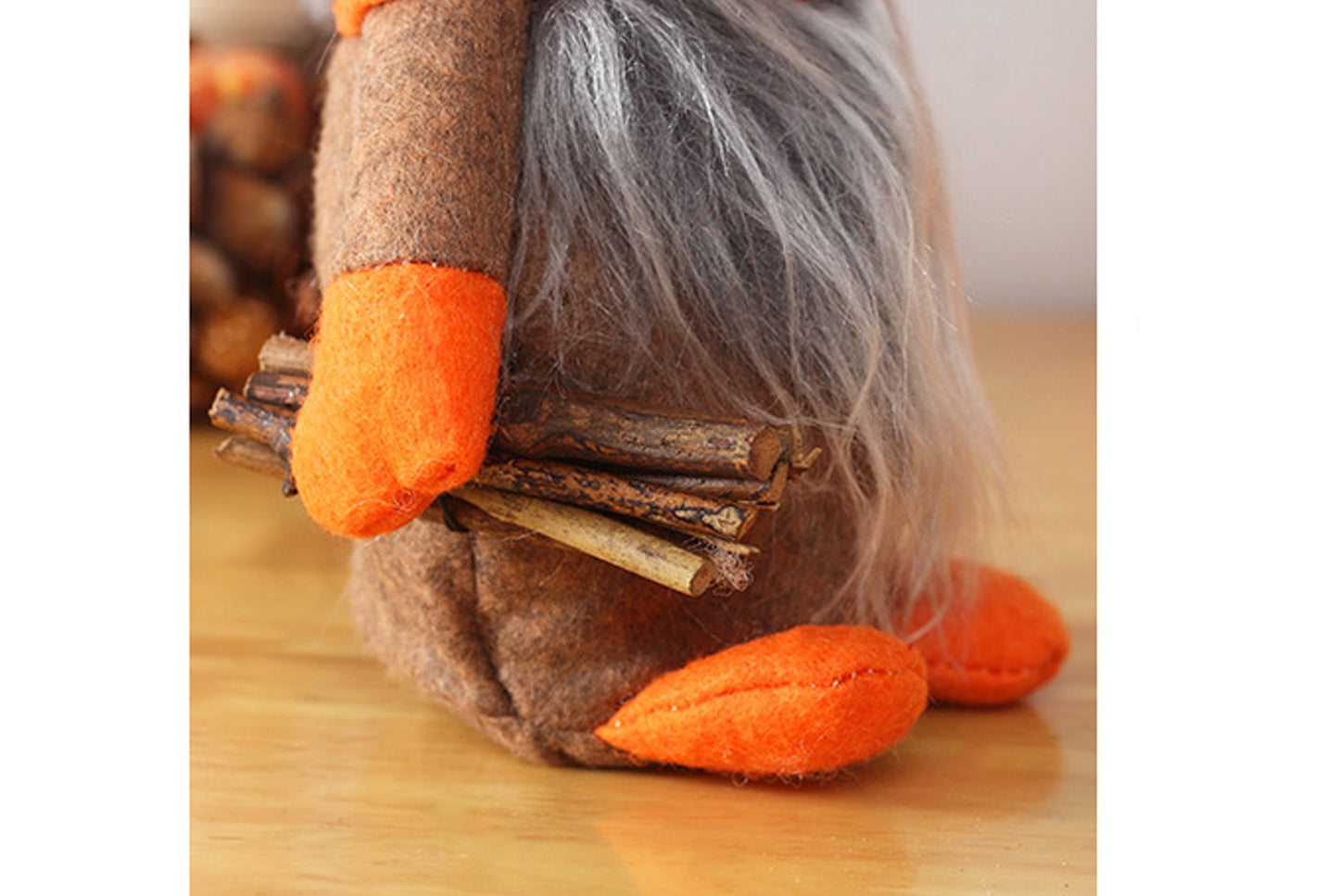 **Autumn Harvest Festival Faceless Doll Standing Sunflower and Pumpkin Ornament**