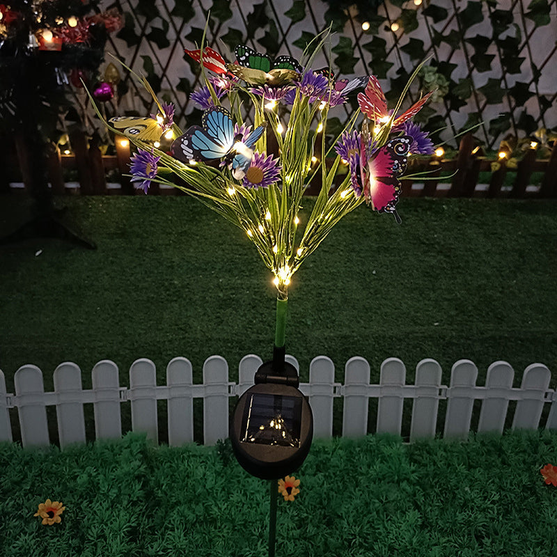 Solar-Powered LED Decorative Garden Flower Stake Light