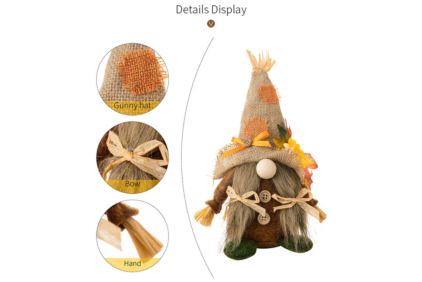 Rudolph Harvest Hat with Maple Leaf Figure