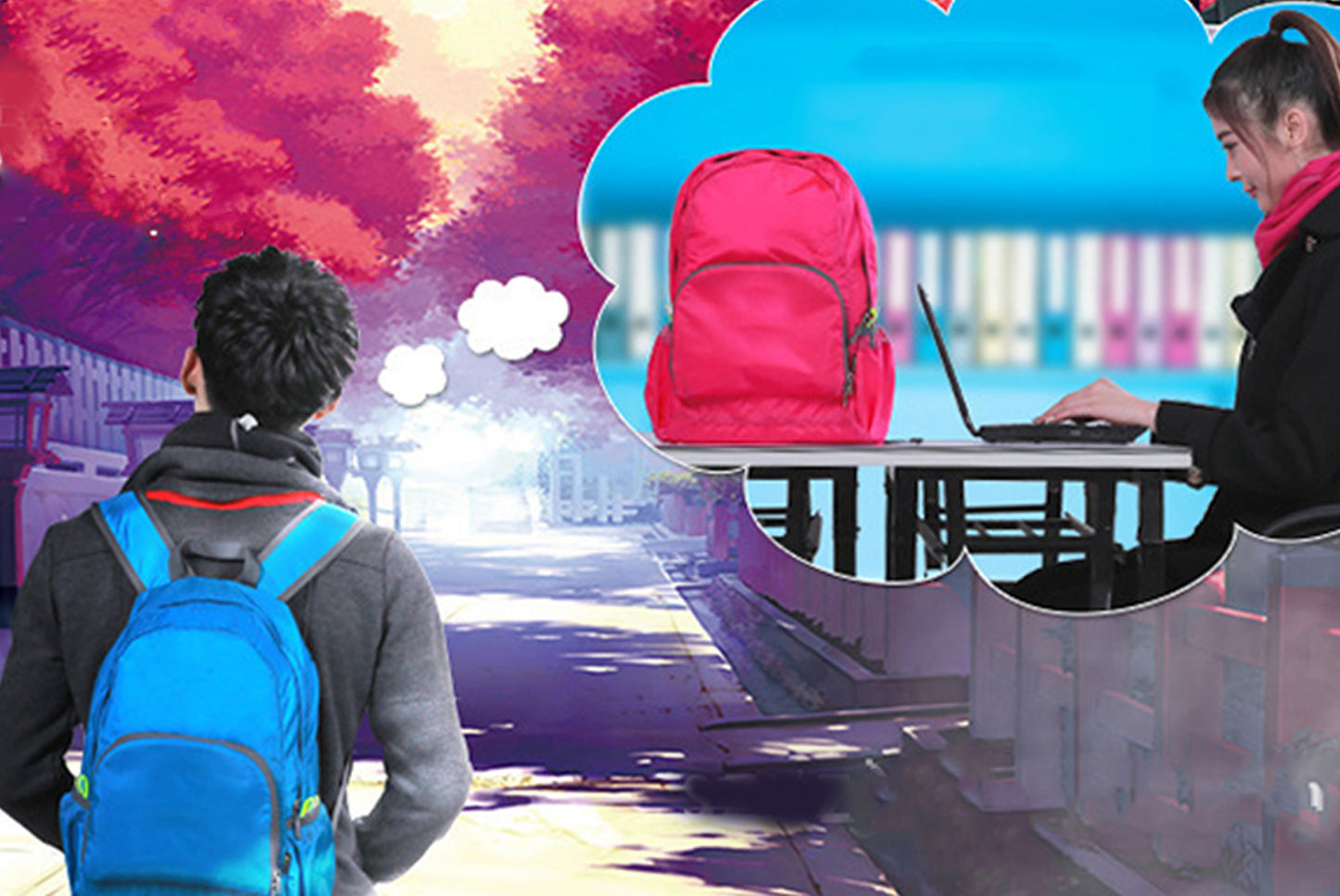 Outdoor folding backpack