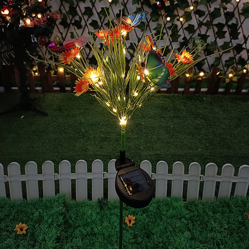 Solar-Powered LED Decorative Garden Flower Stake Light