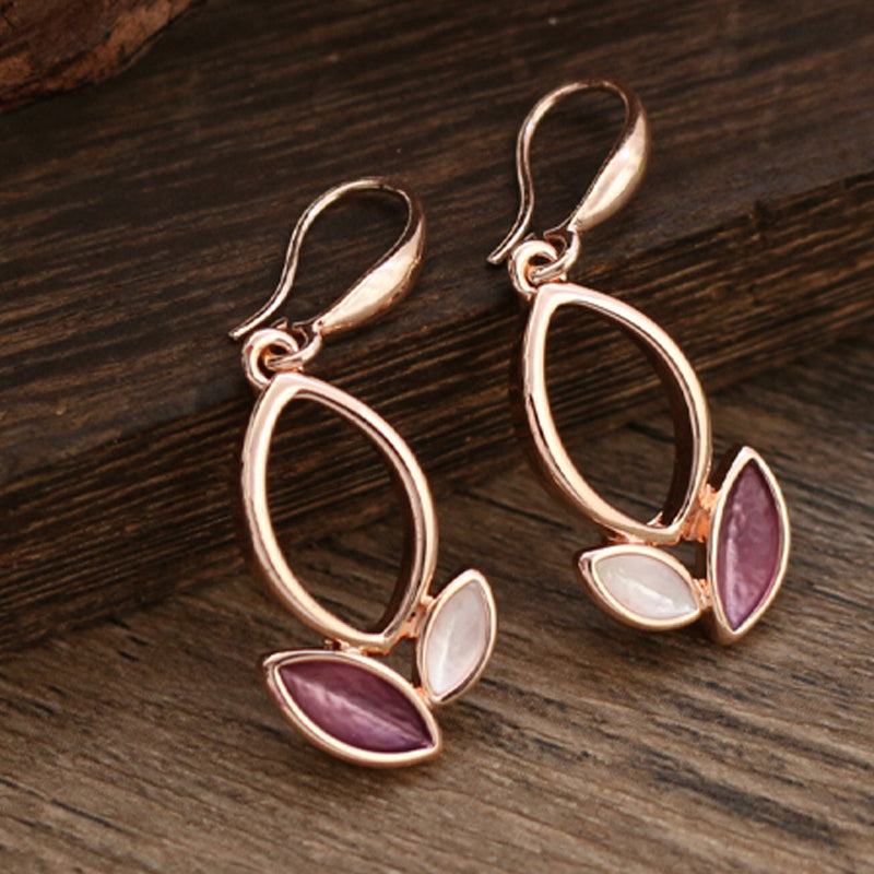 Enamel petal earrings and necklace set