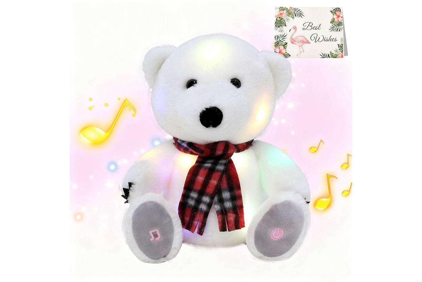 **Colorful Musical Light-Up Polar Bear