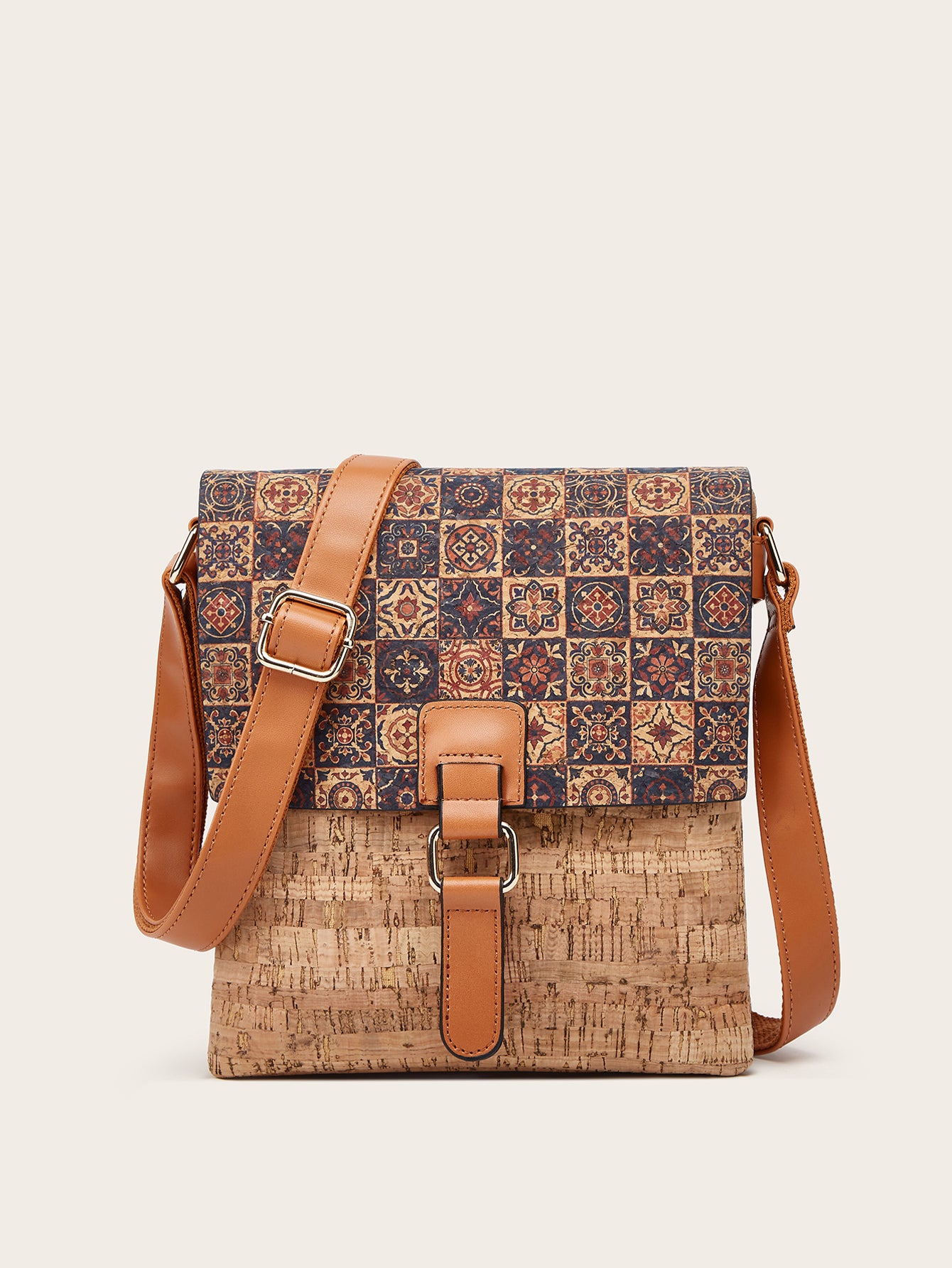 vertical bark pattern printed women's bag