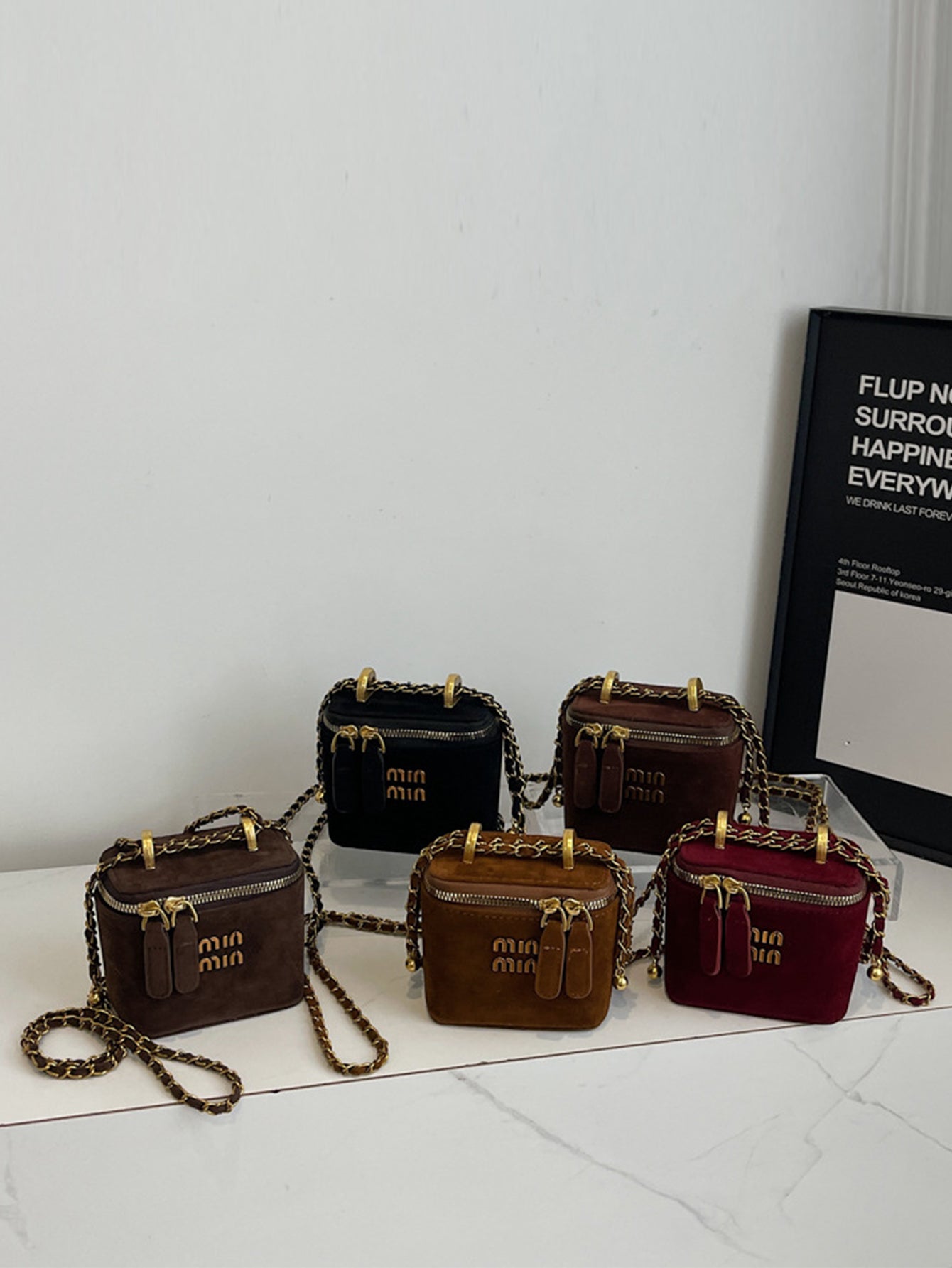 Fashionable frosted Mini box bag