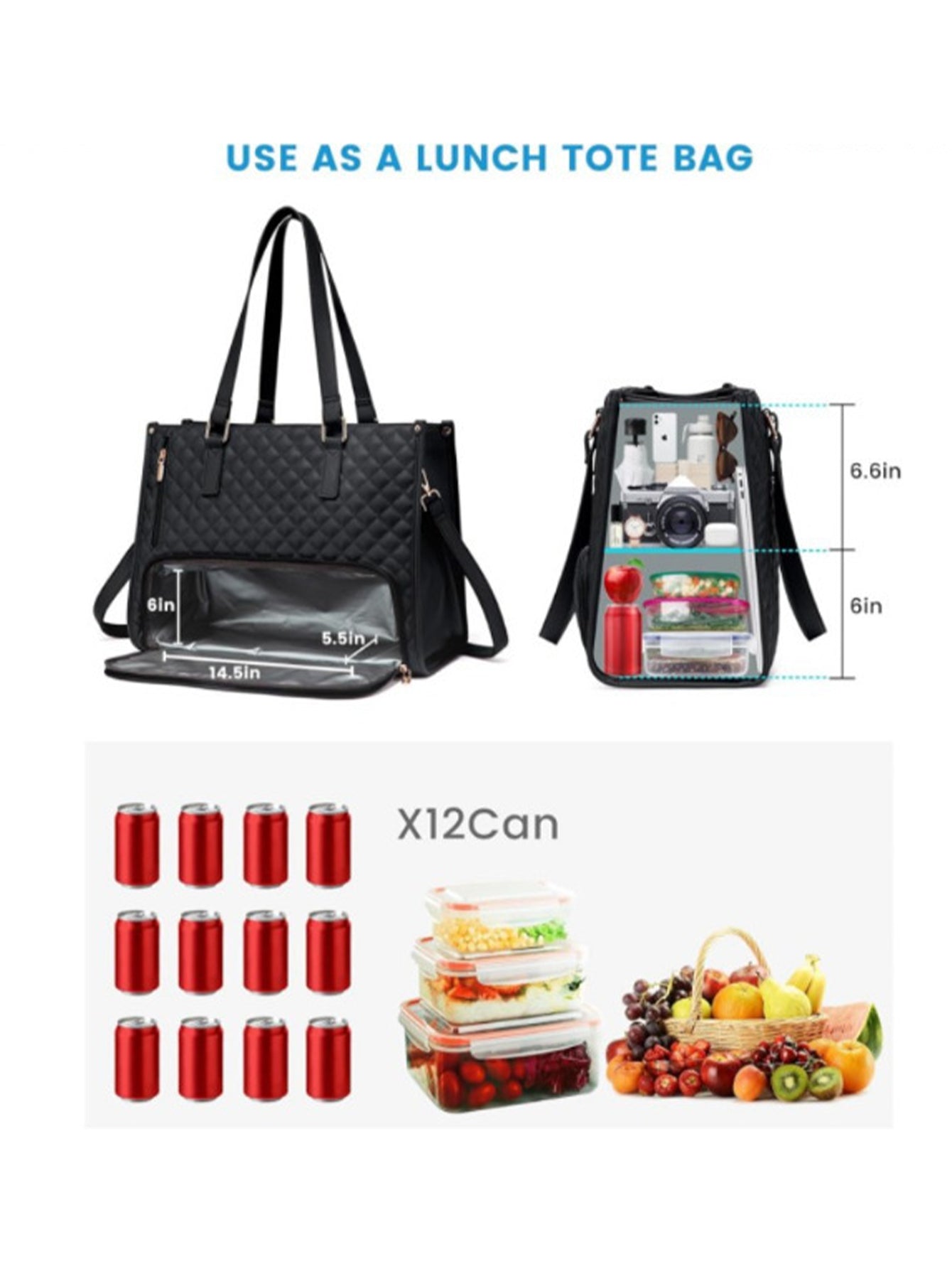 Teilige Women's Multifunctional Insulated Lunch Bag