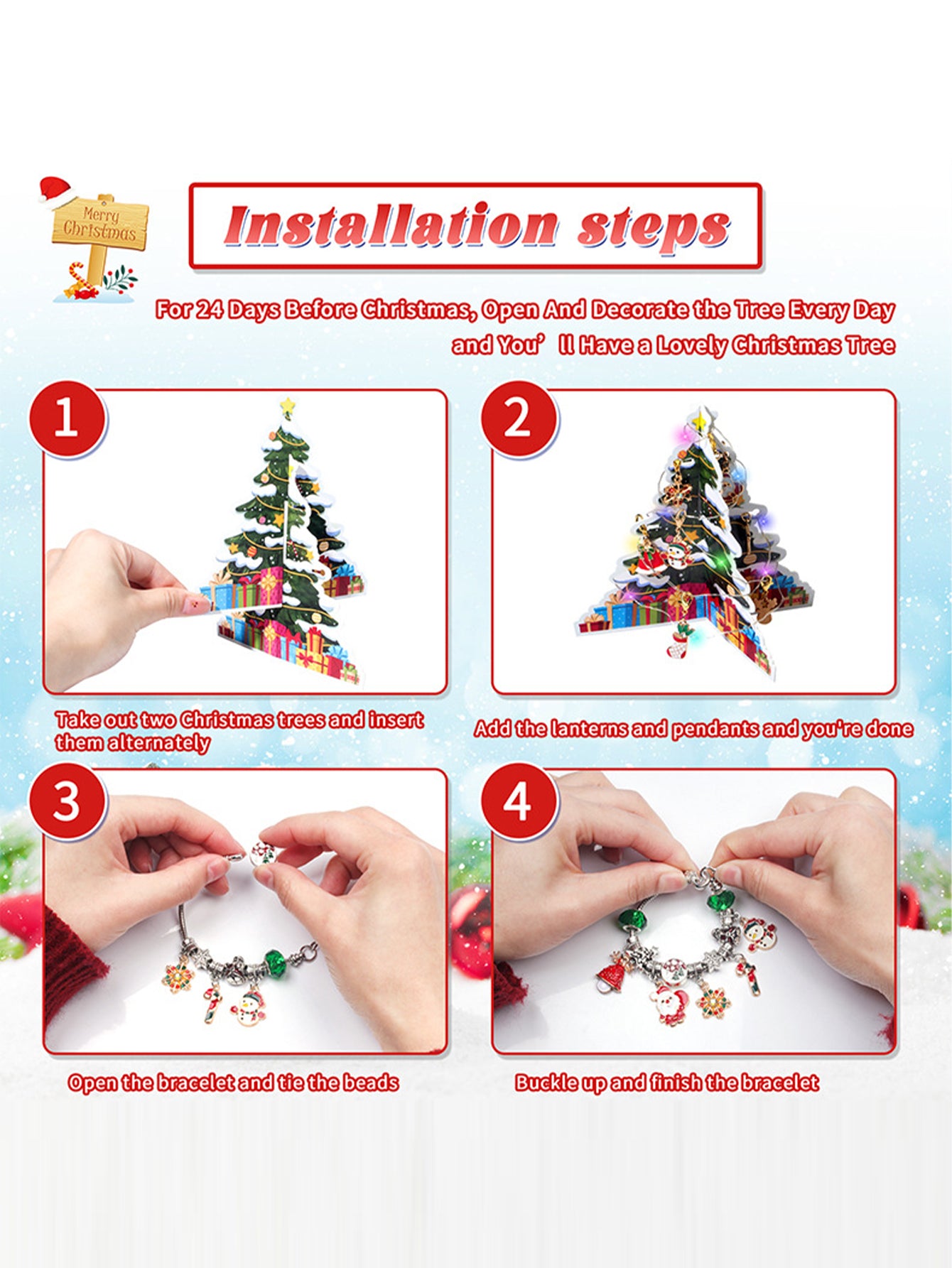 Rose Gold Series Christmas Advent Countdown Calendar