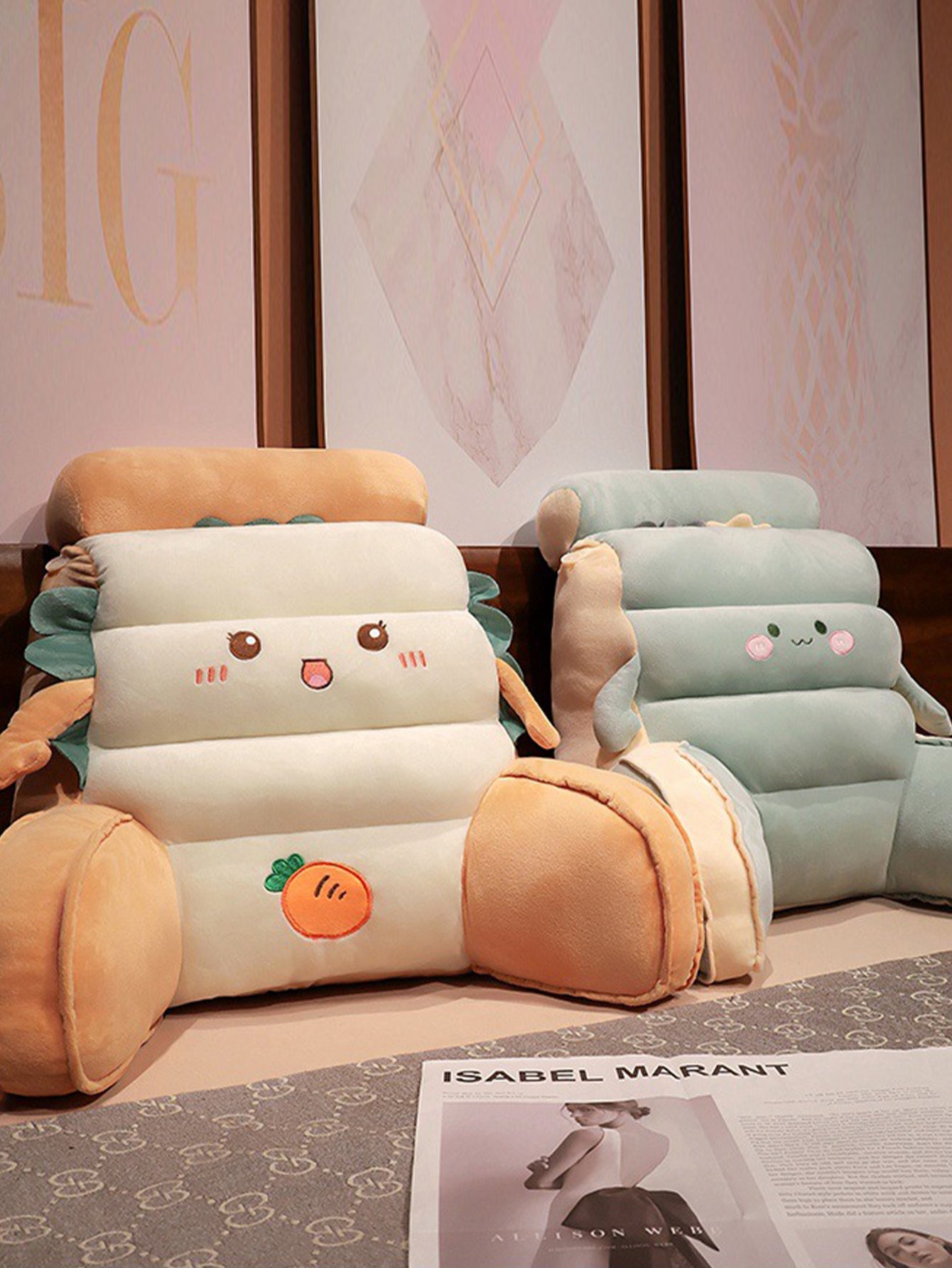 Multi-function cartoon waist cushion