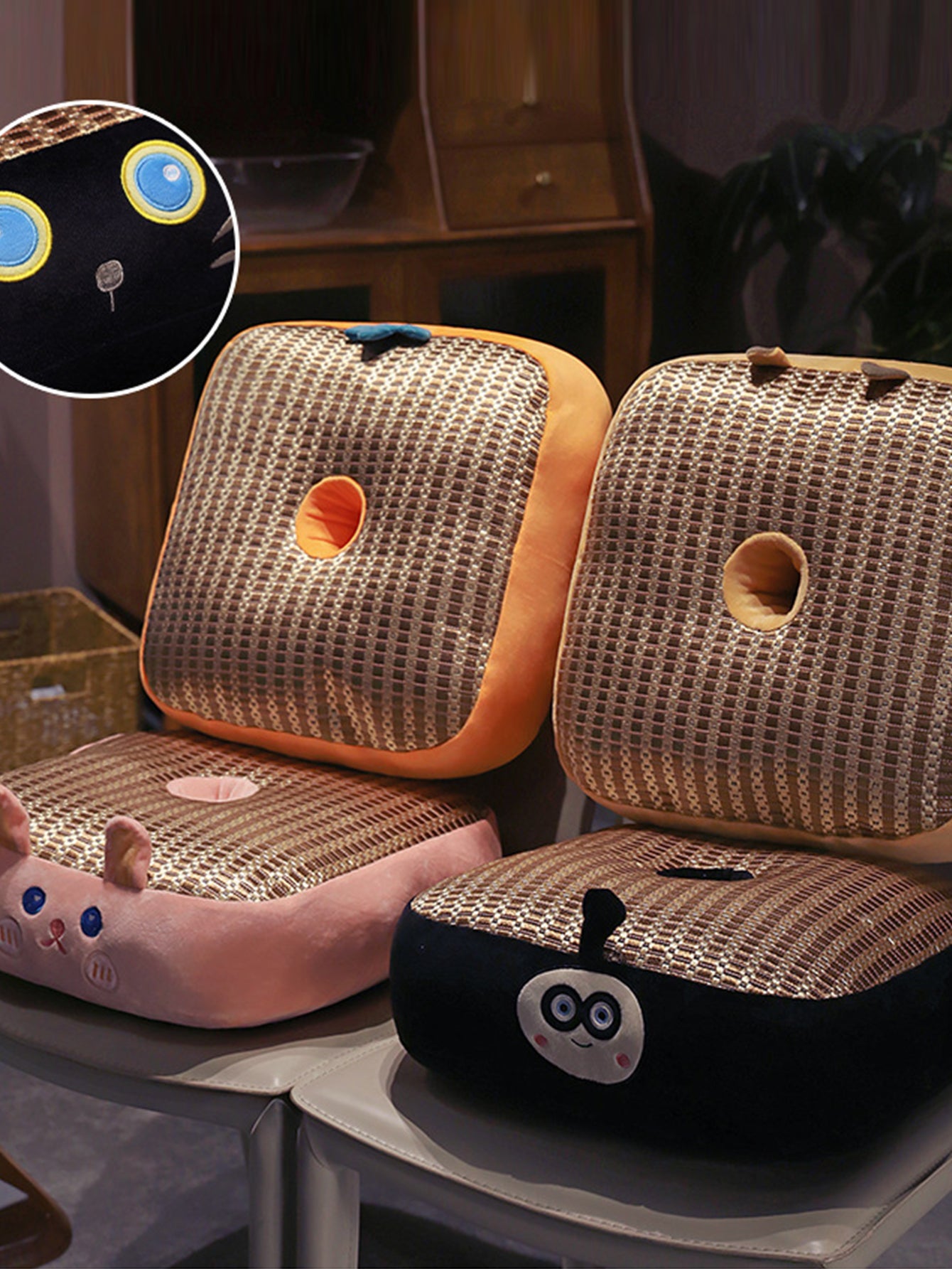 Cartoon ice rattan mat cushion