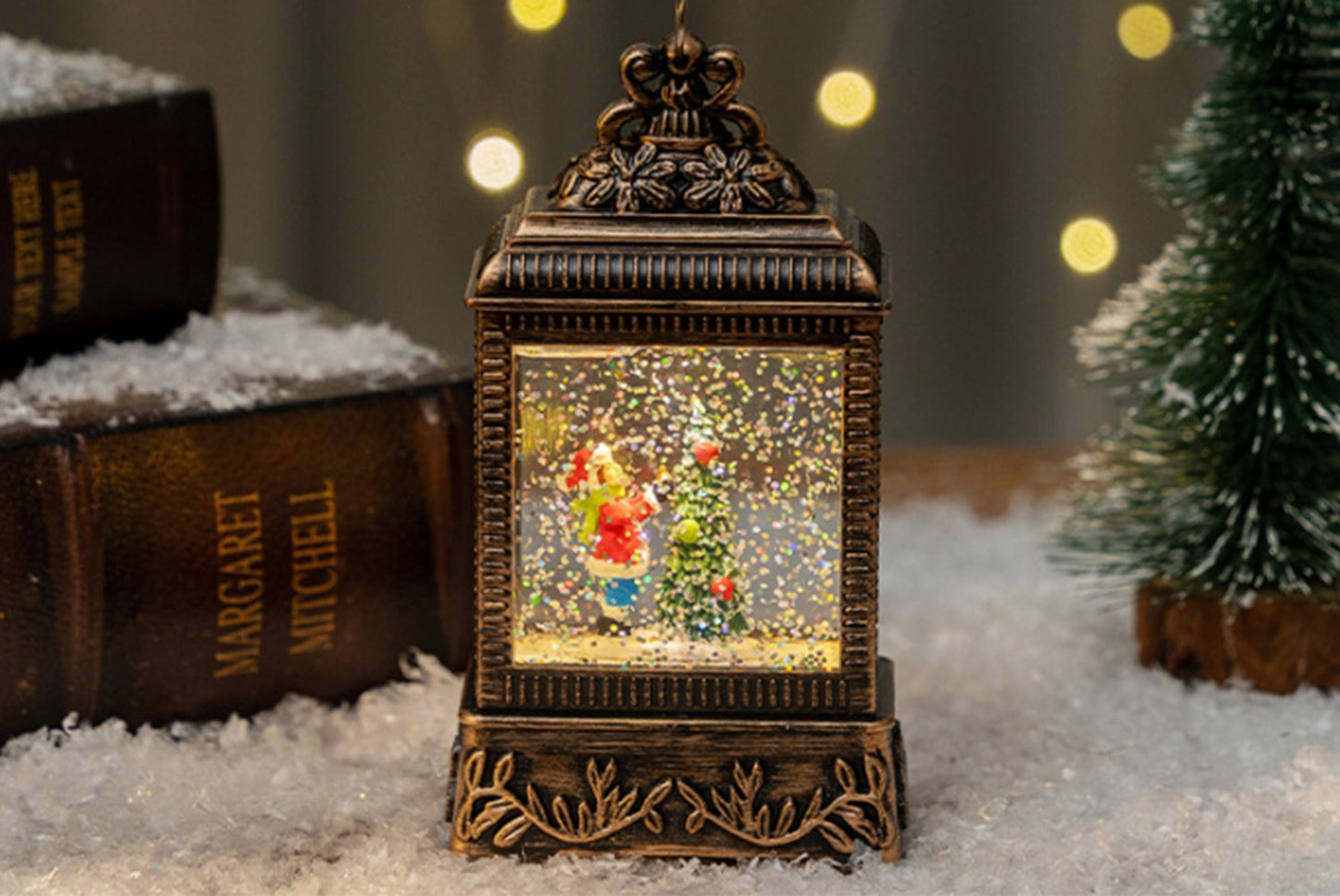 **Christmas Wind Lantern Night Light - Luminous Crystal Ball Ornament**