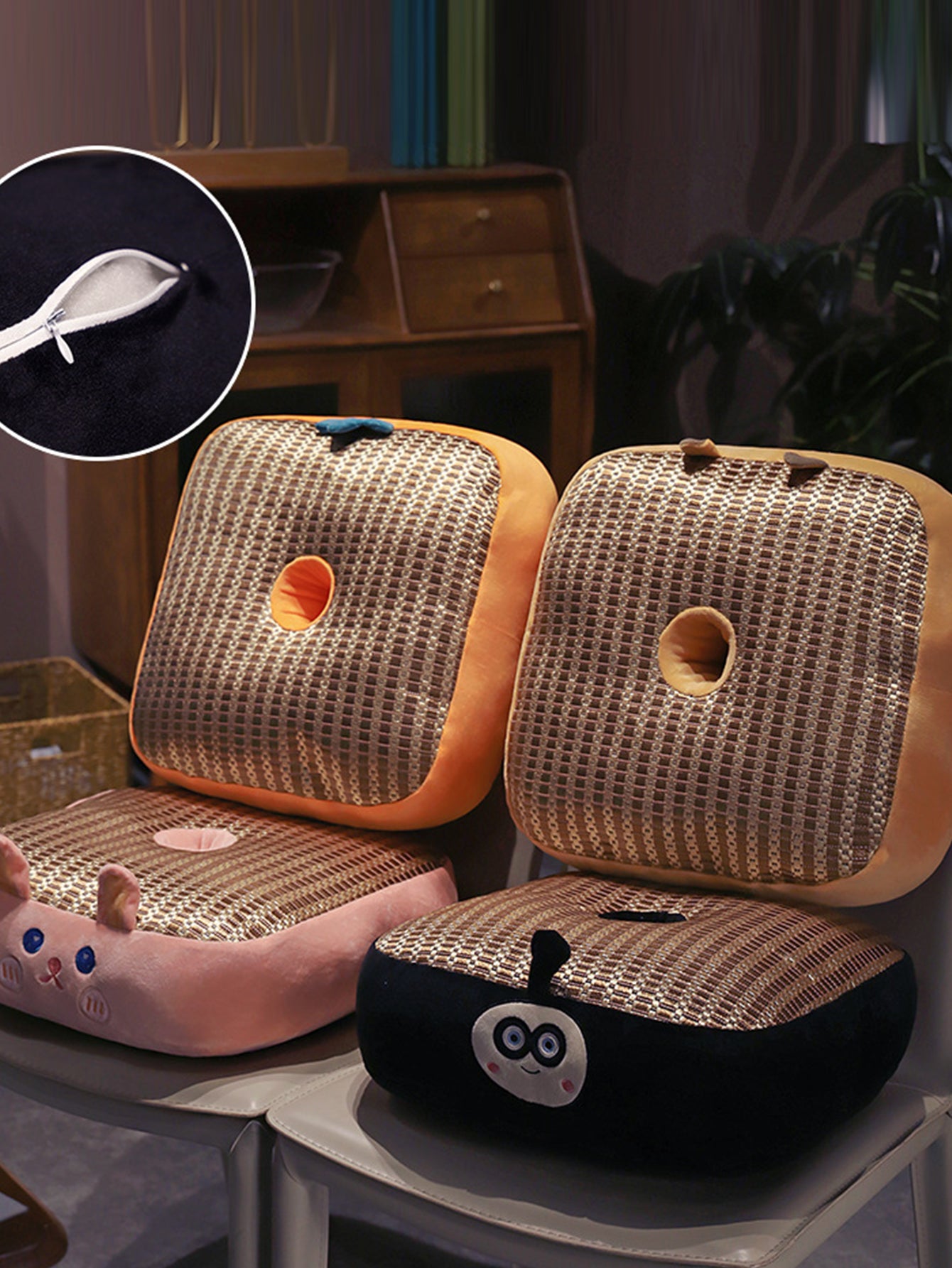 Cartoon ice rattan mat cushion