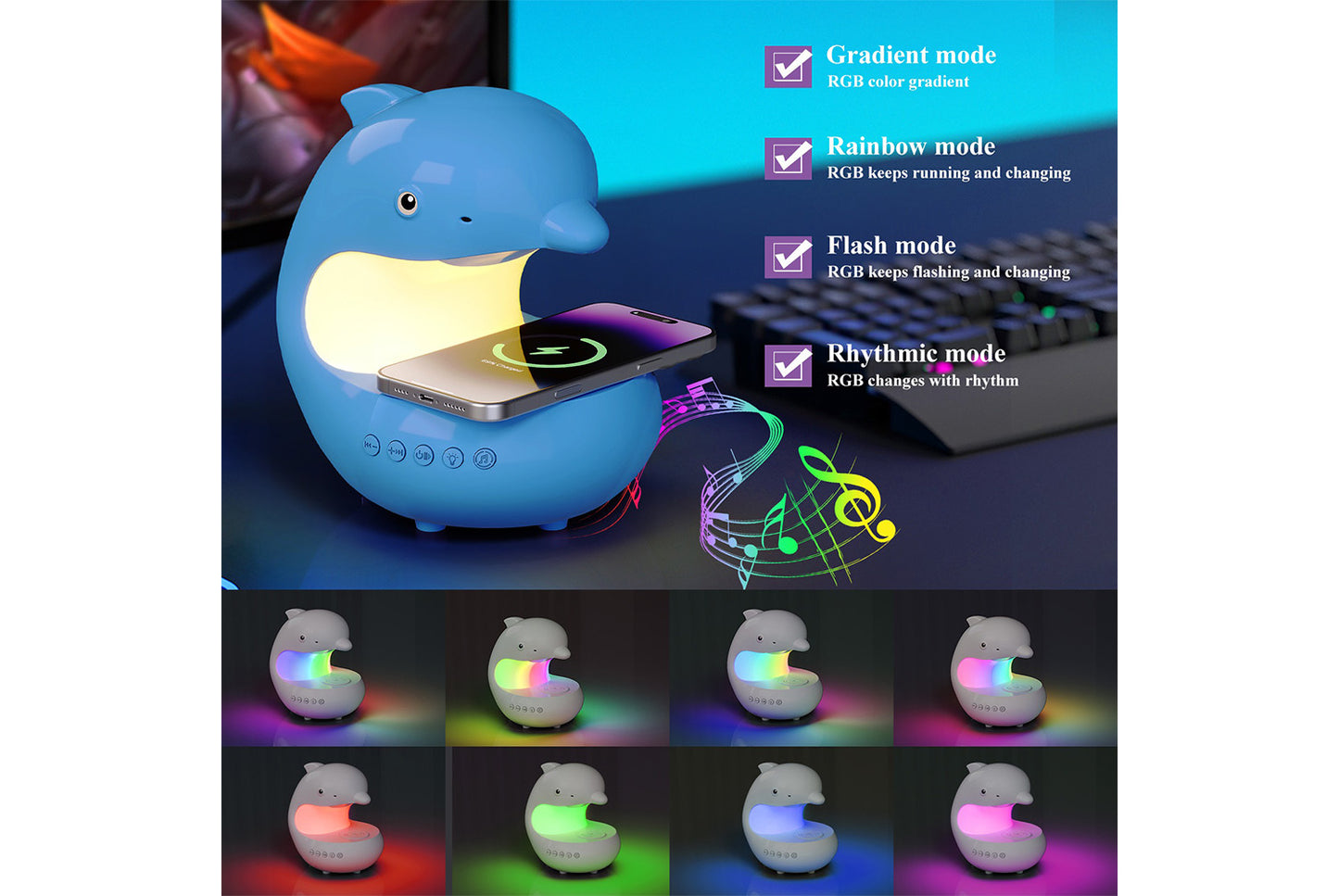 Mobile Phone Wireless Charging RGB Bluetooth Atmosphere Light