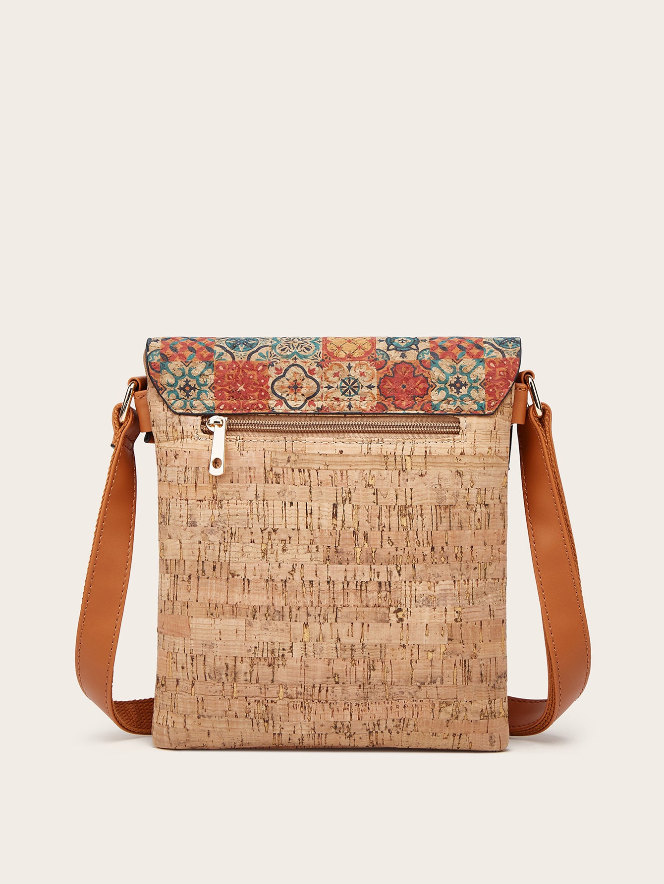 vertical bark pattern printed women's bag