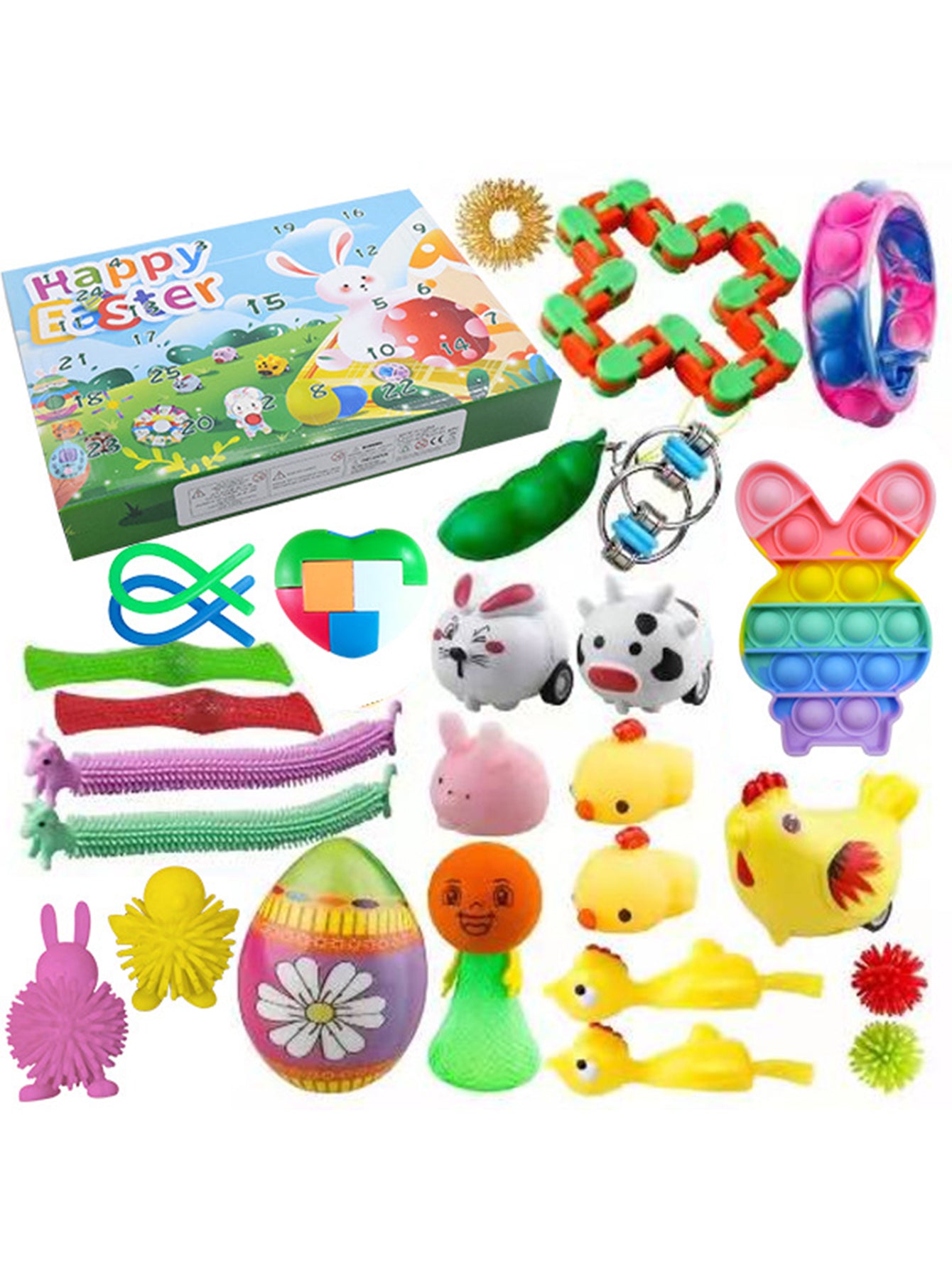 Easter decompression toy set Bubble Music Children's Hand-torn Calendar-Blind Box Toy