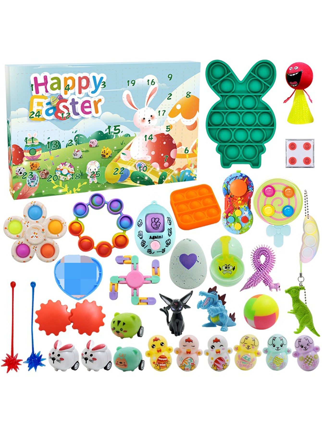 Easter decompression toy set Bubble Music Children's Hand-torn Calendar-Blind Box Toy
