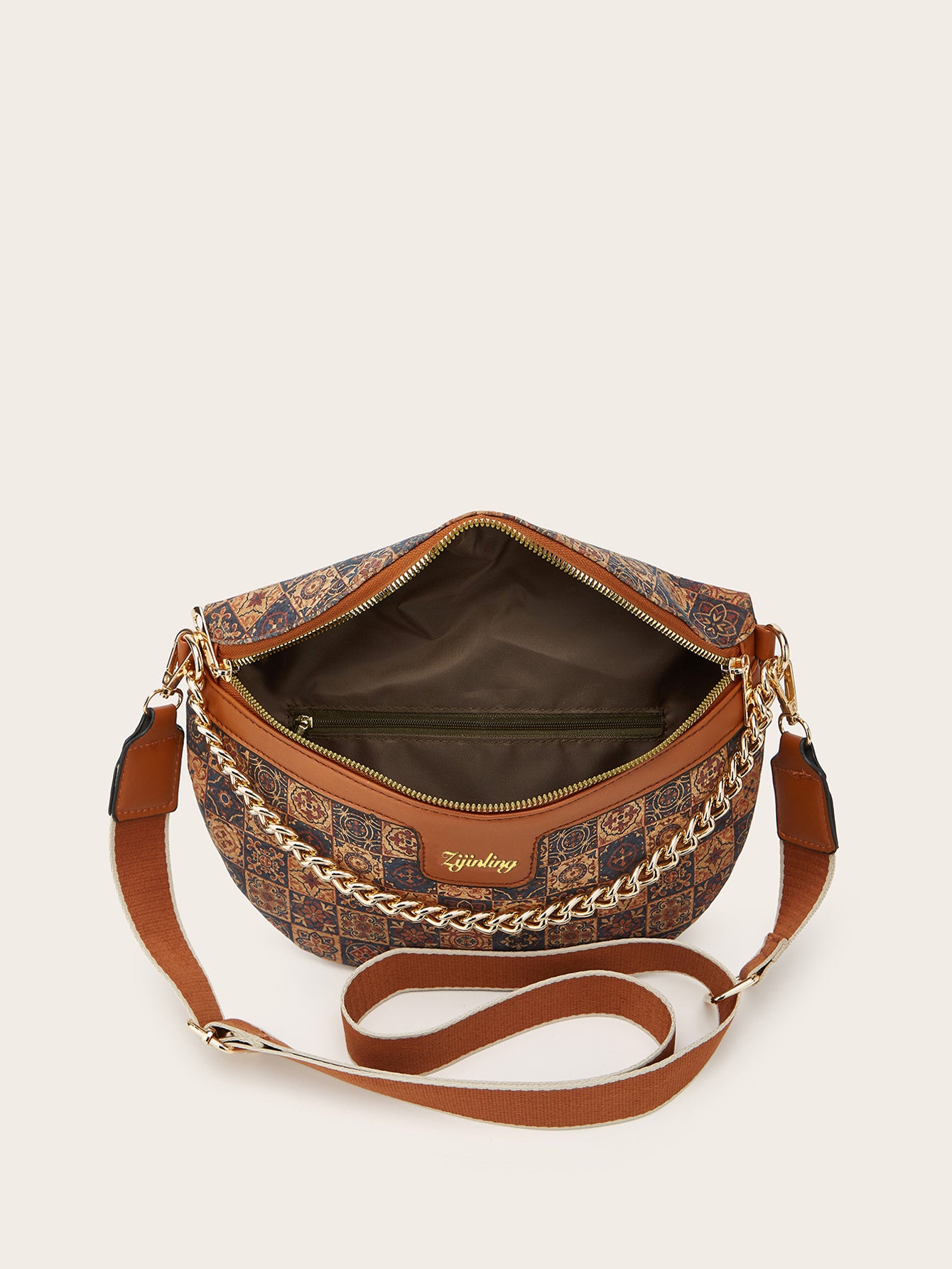 design printed crossbody waist bag