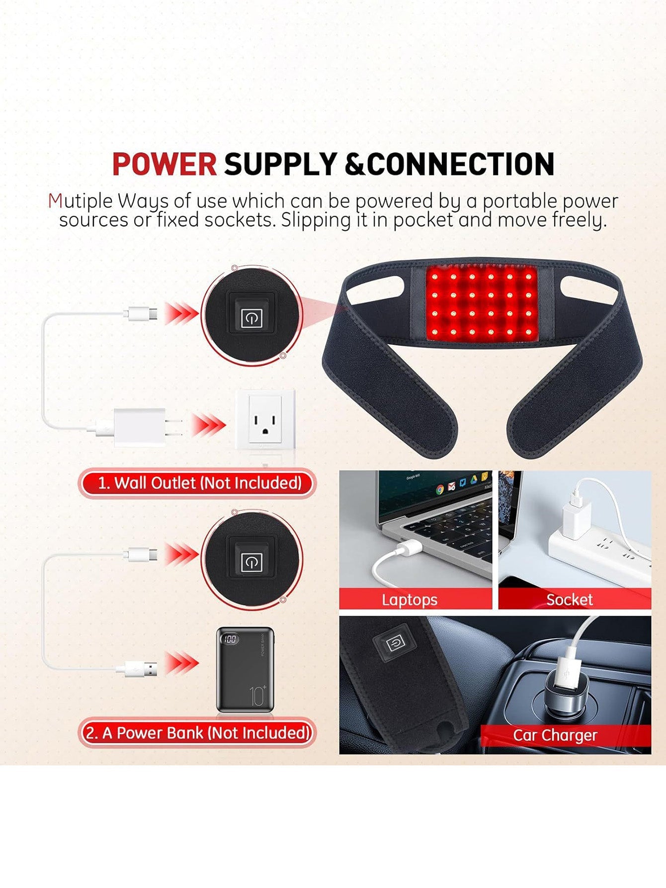 Red Light Therapy Chin & Neck Strap
