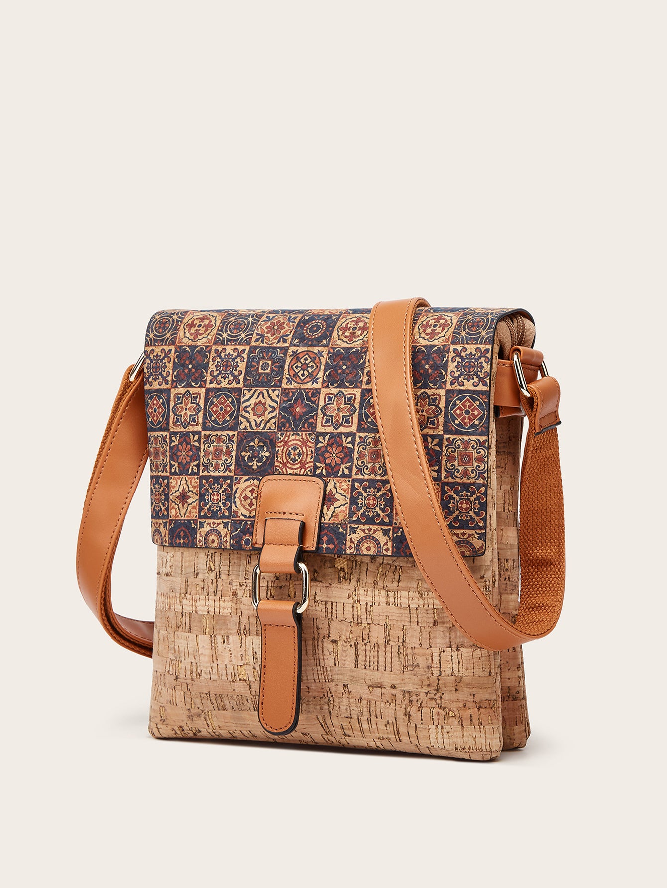 vertical bark pattern printed women's bag
