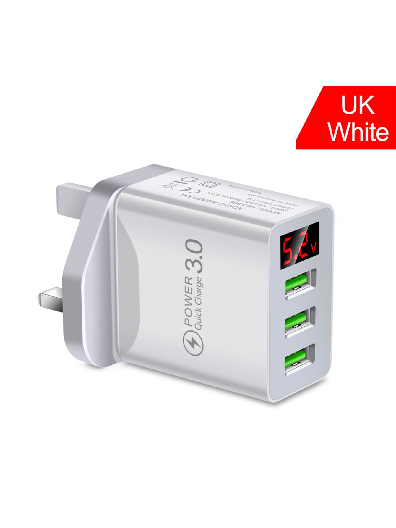 3USB digital display travel charger