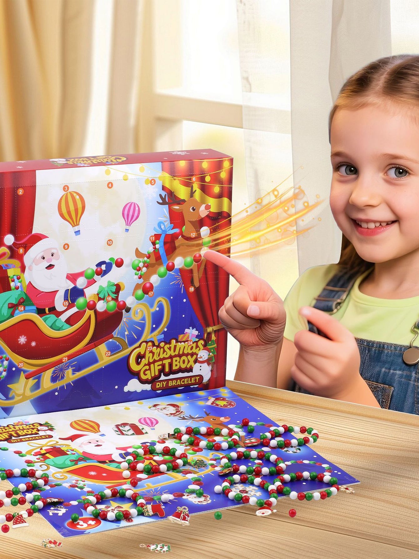 Christmas Blind Box DIY Beaded Countdown Calendar Children's Surprise Toy Gift Box