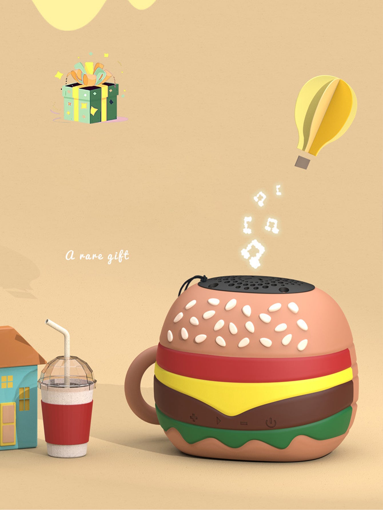 Cartoon Hamburger Bluetooth Speaker