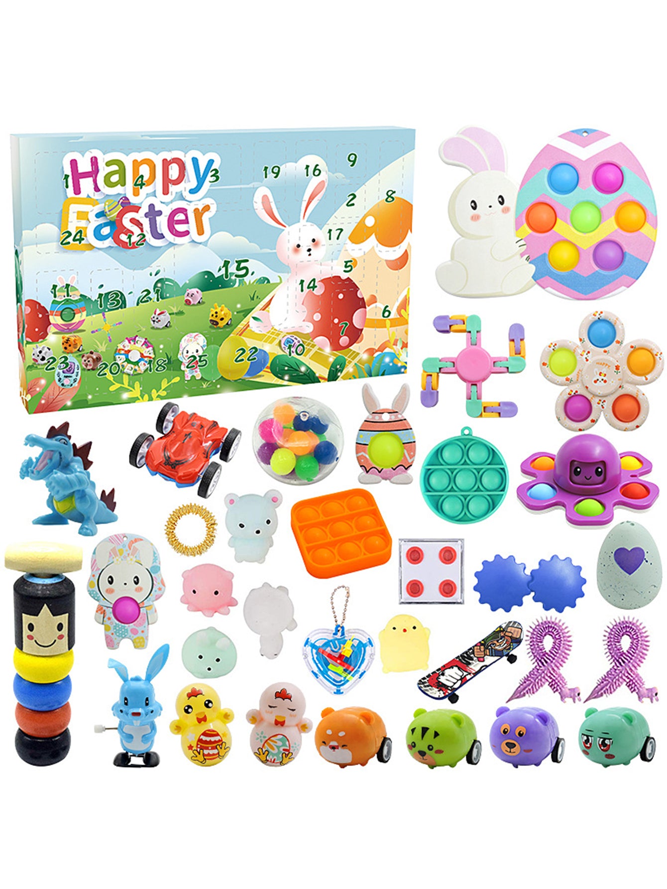 Easter decompression toy set Bubble Music Children's Hand-torn Calendar-Blind Box Toy