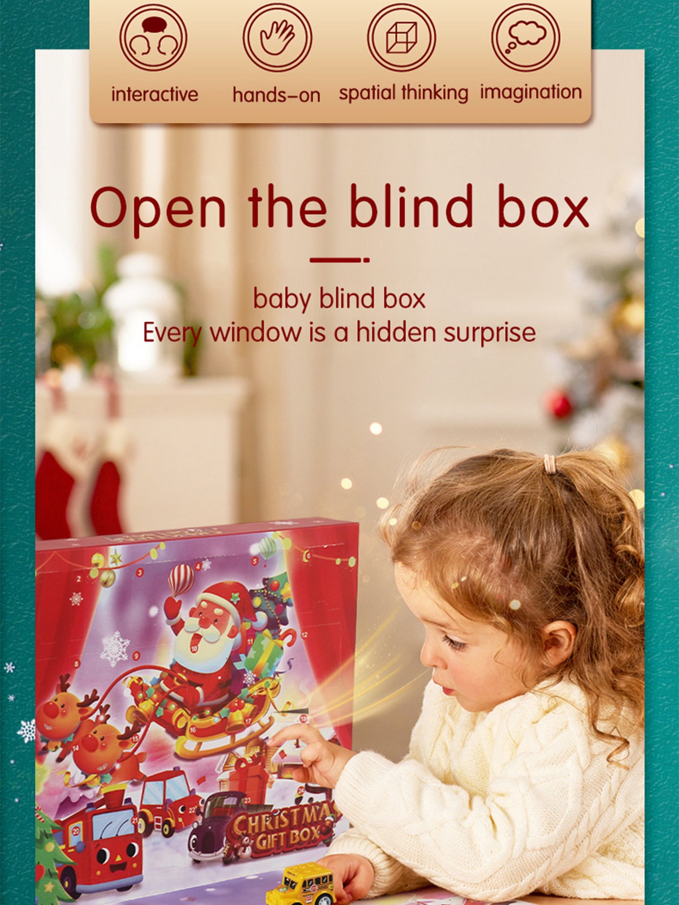 Christmas Countdown Calendar Blind Box Pull Back Car Toys