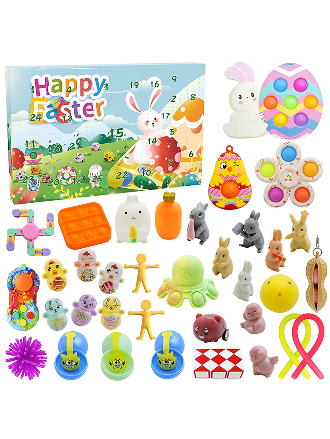 Easter decompression toy set Bubble Music Children's Hand-torn Calendar-Blind Box Toy