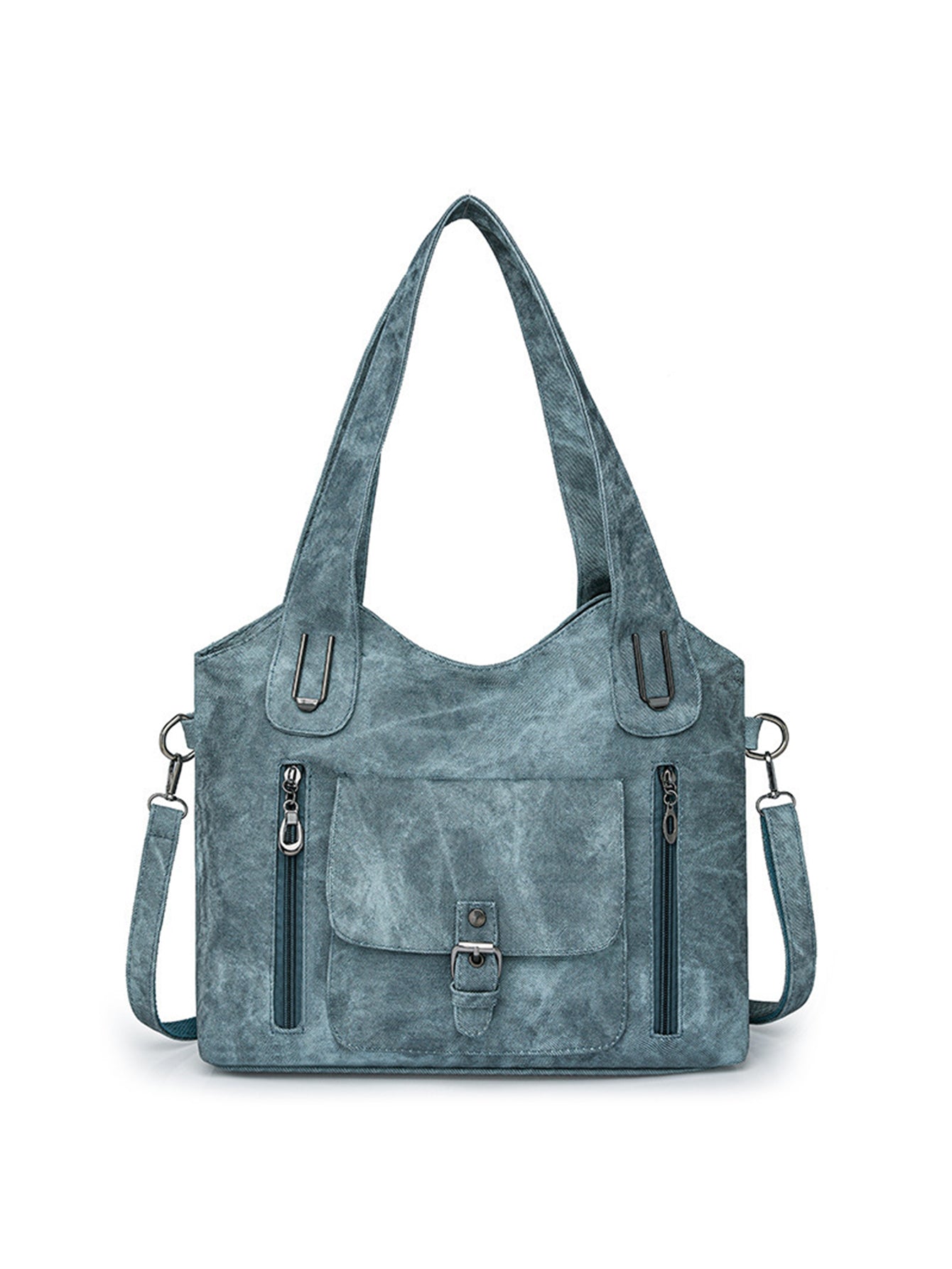 Large-capacity retro PU tote bag