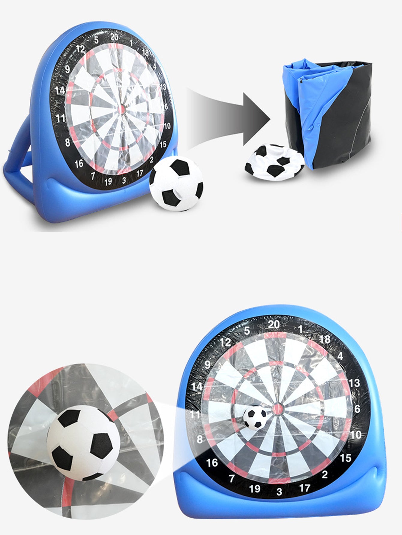 Inflatable football target for sports meeting