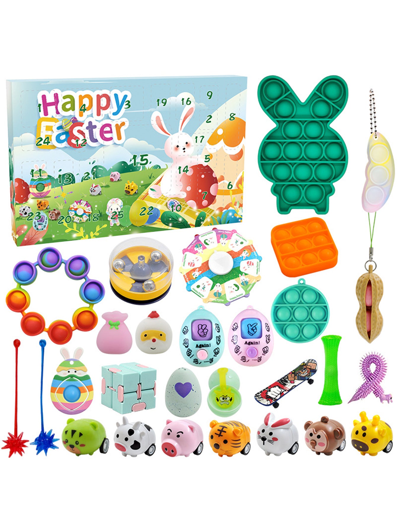 Easter decompression toy set Bubble Music Children's Hand-torn Calendar-Blind Box Toy