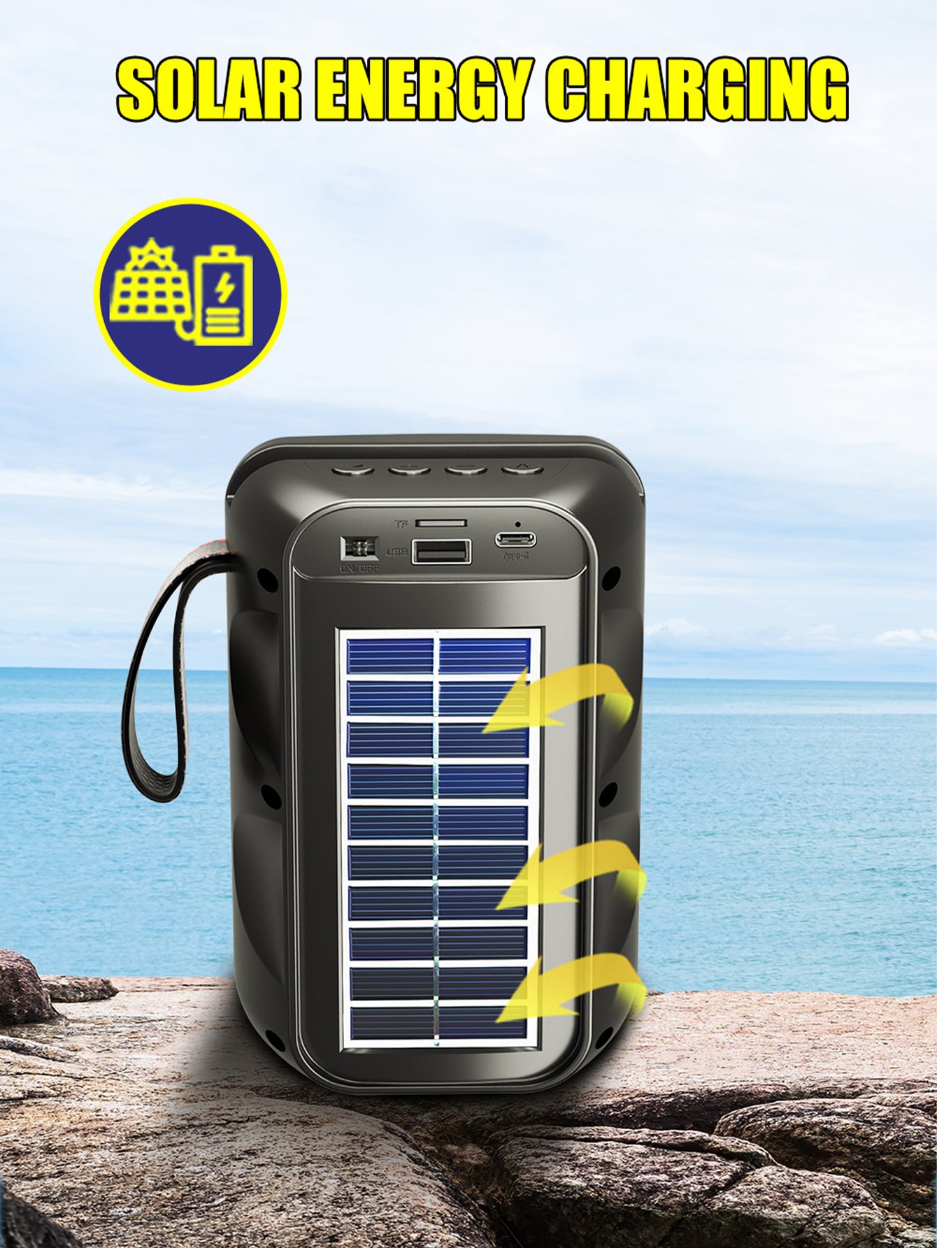 Portable solar Bluetooth speaker