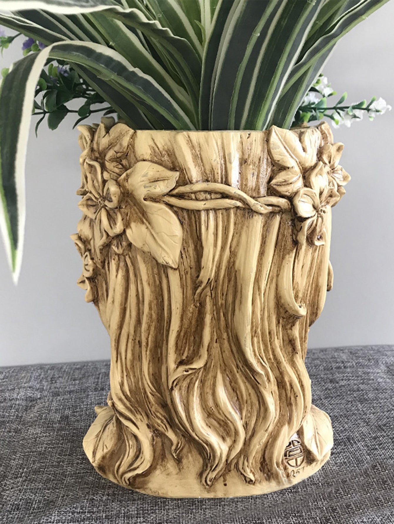Elegant Resin Goddess Planter with Succulents