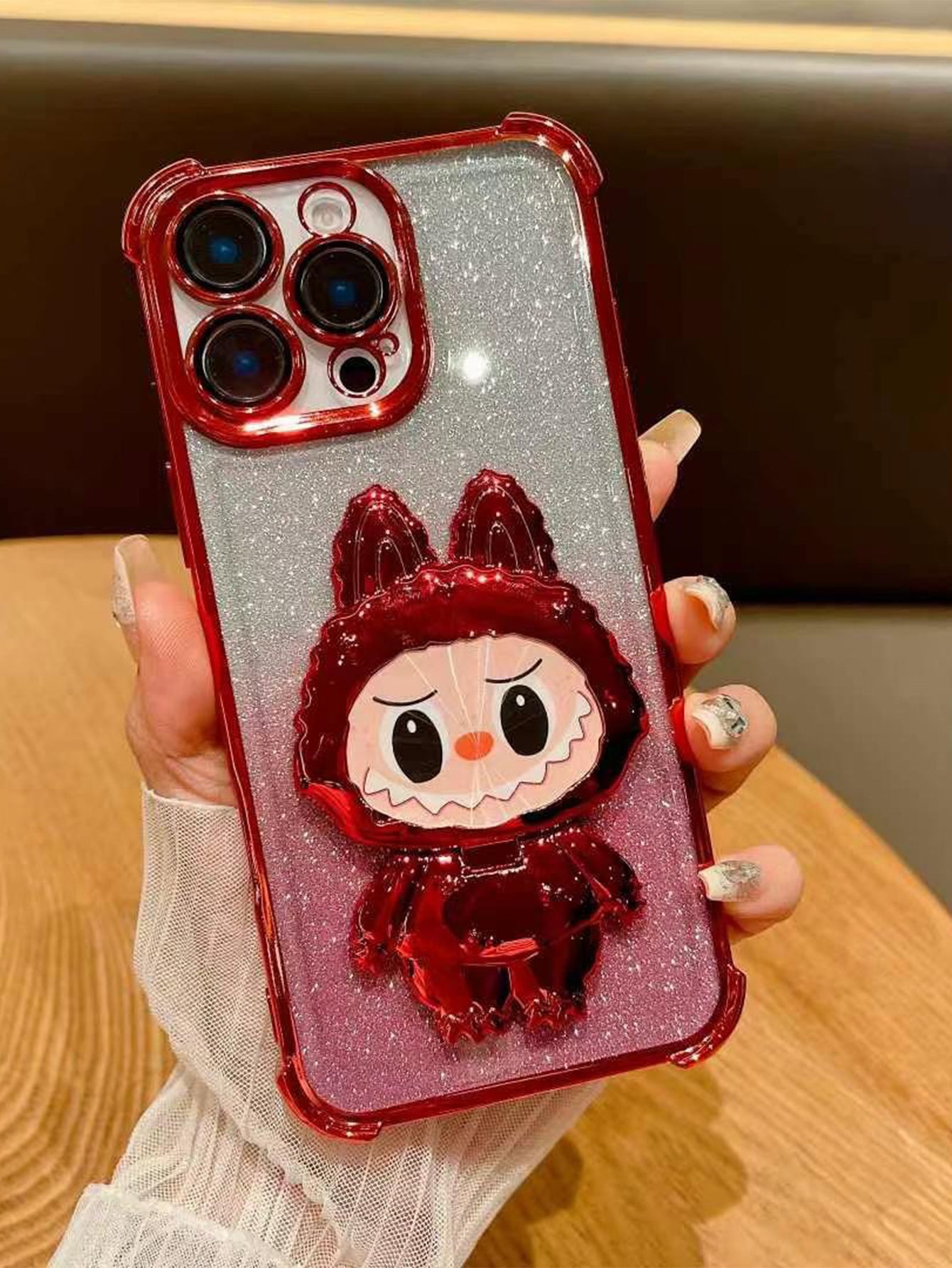 iPhone phone case four-corner anti-fall pull cloth electroplated magnetic bracket