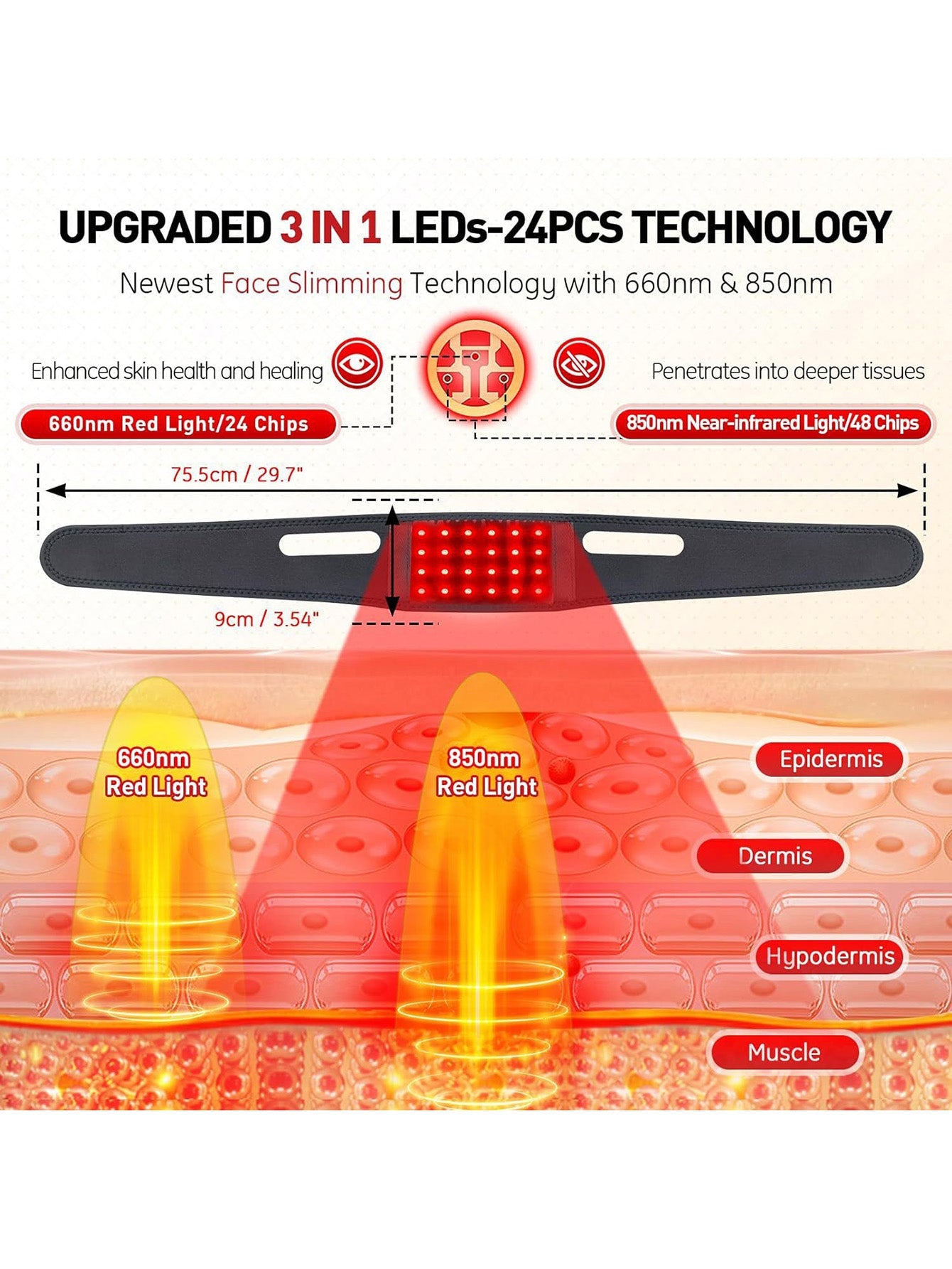 Red Light Therapy Chin & Neck Strap