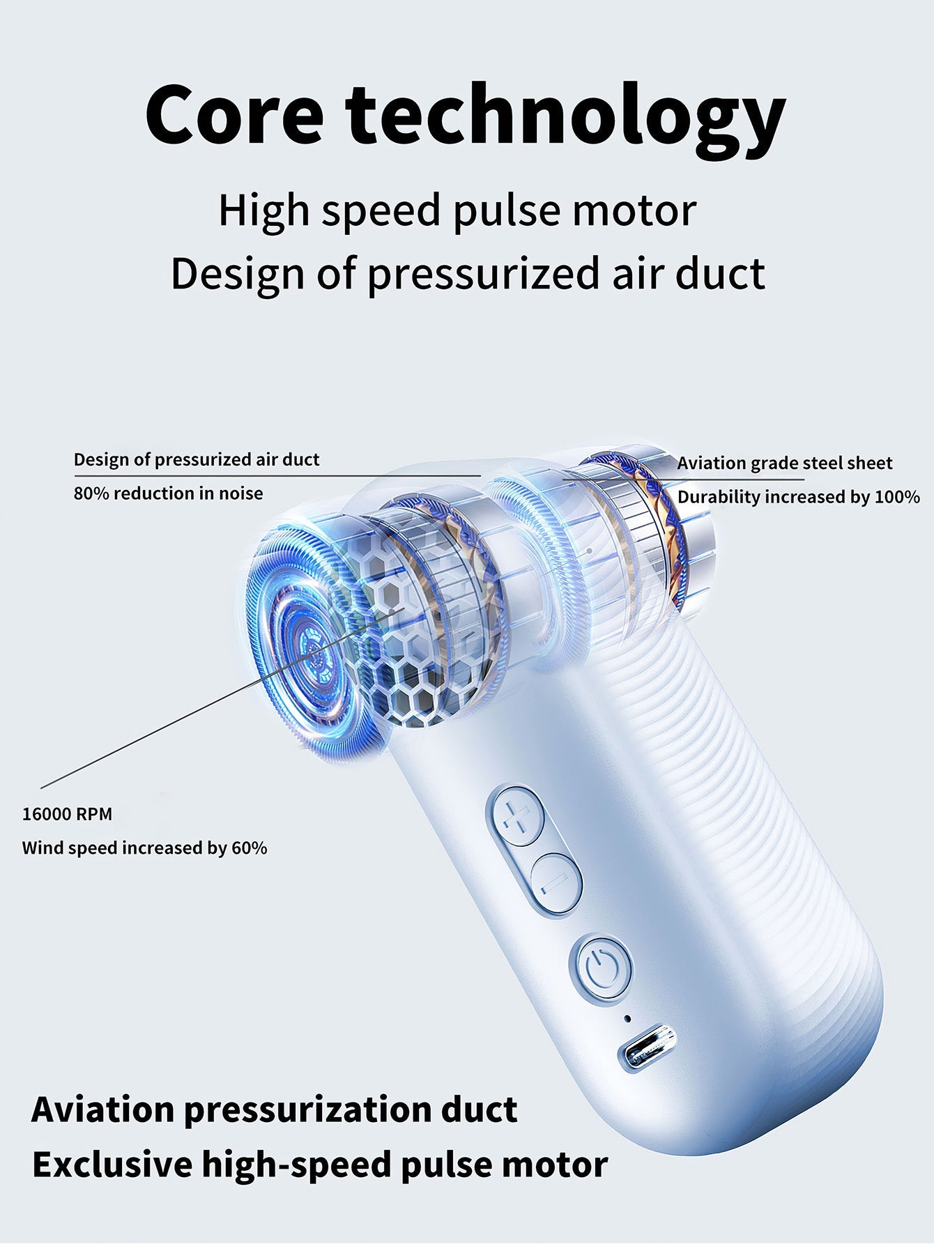 High-Speed Mini Handheld Fan: Semicon Cooling Turbo Blaster - 3 Styles