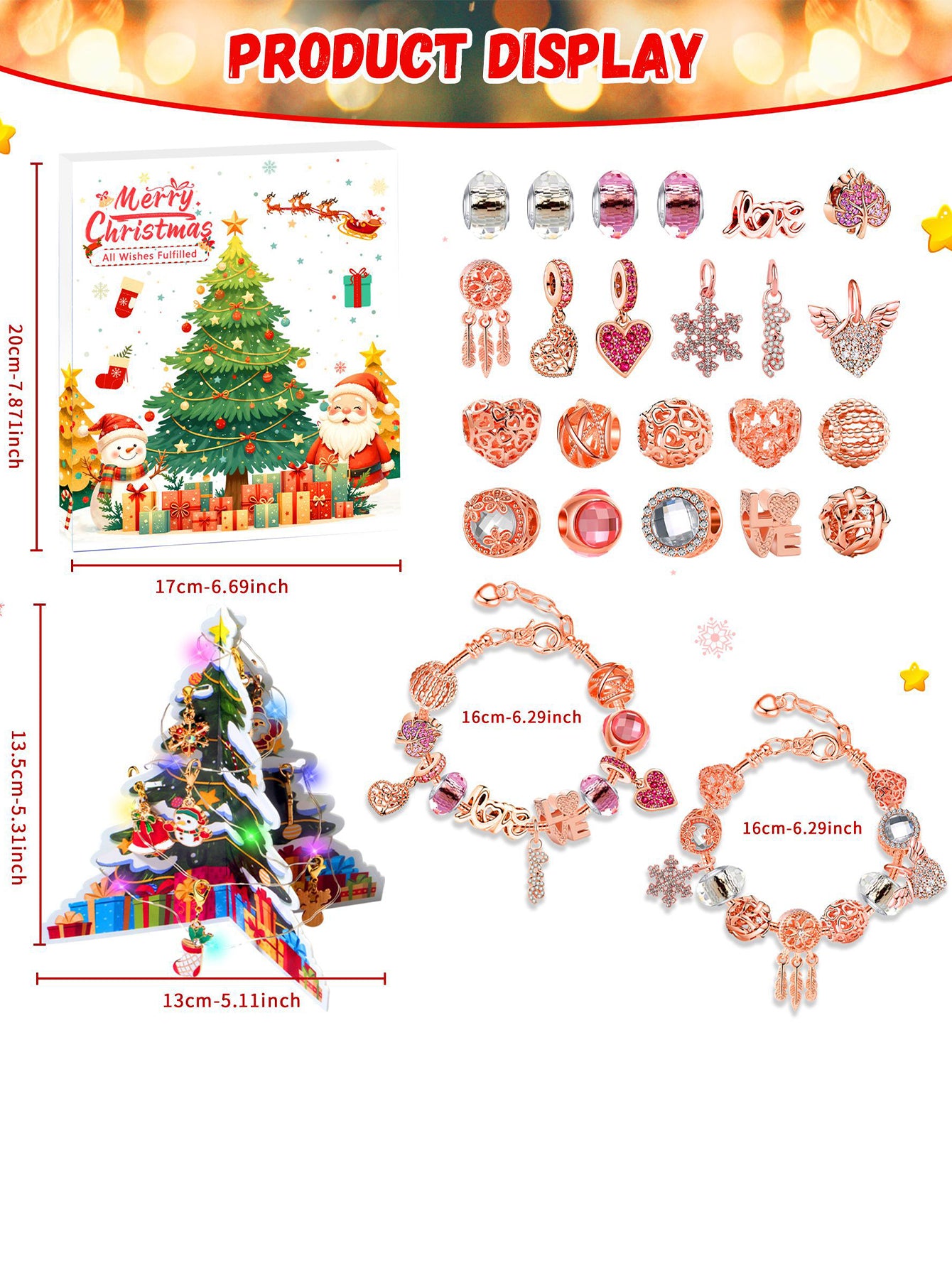 Rose Gold Series Christmas Advent Countdown Calendar