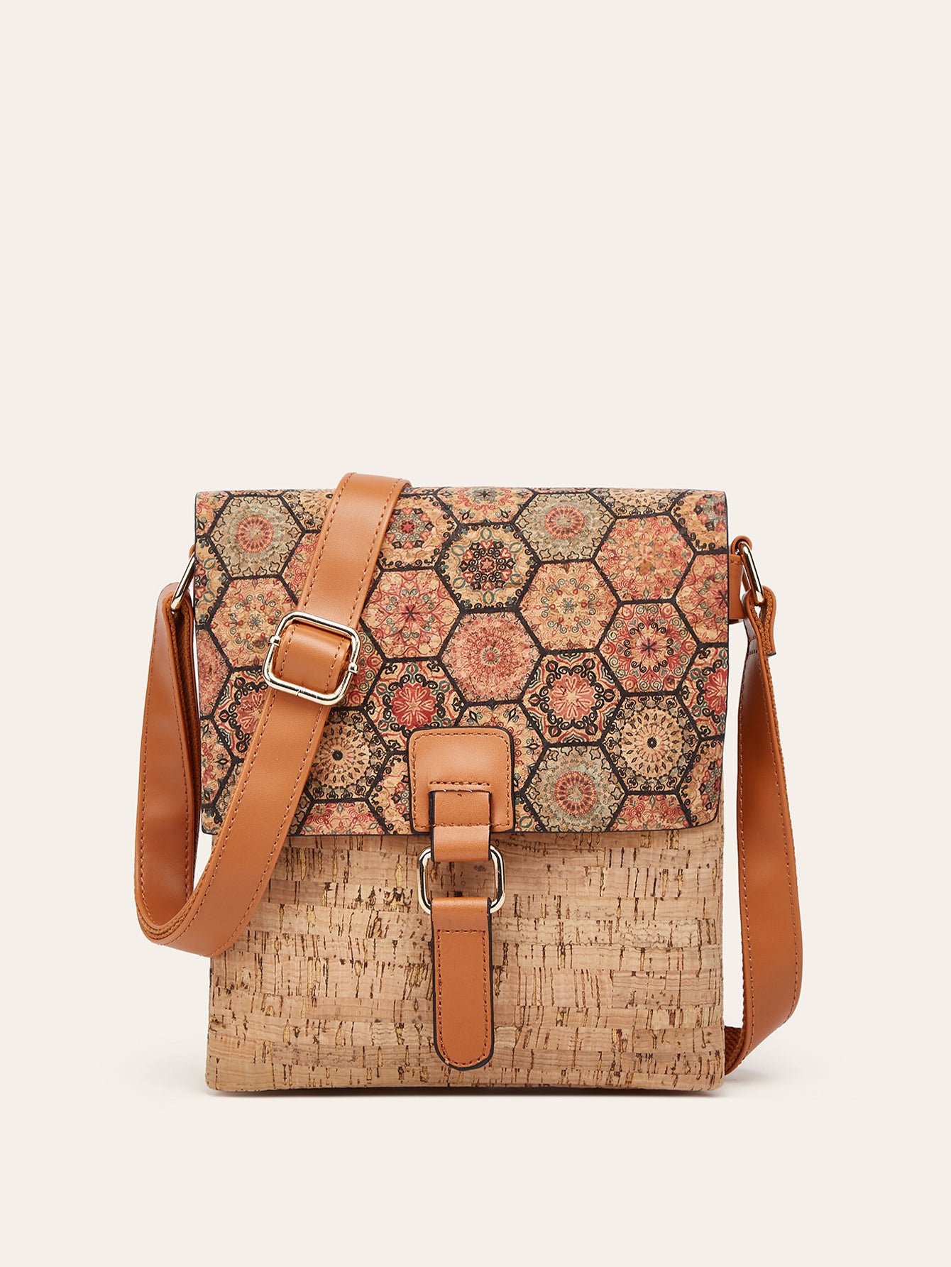 vertical bark pattern printed women's bag