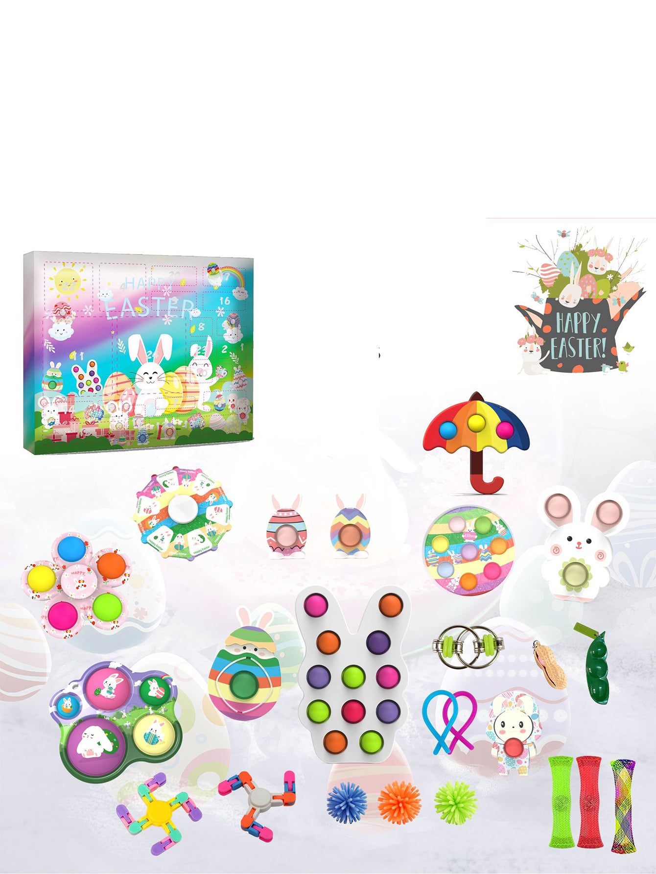 Easter decompression toy set Bubble Music Children's Hand-torn Calendar-Blind Box Toy