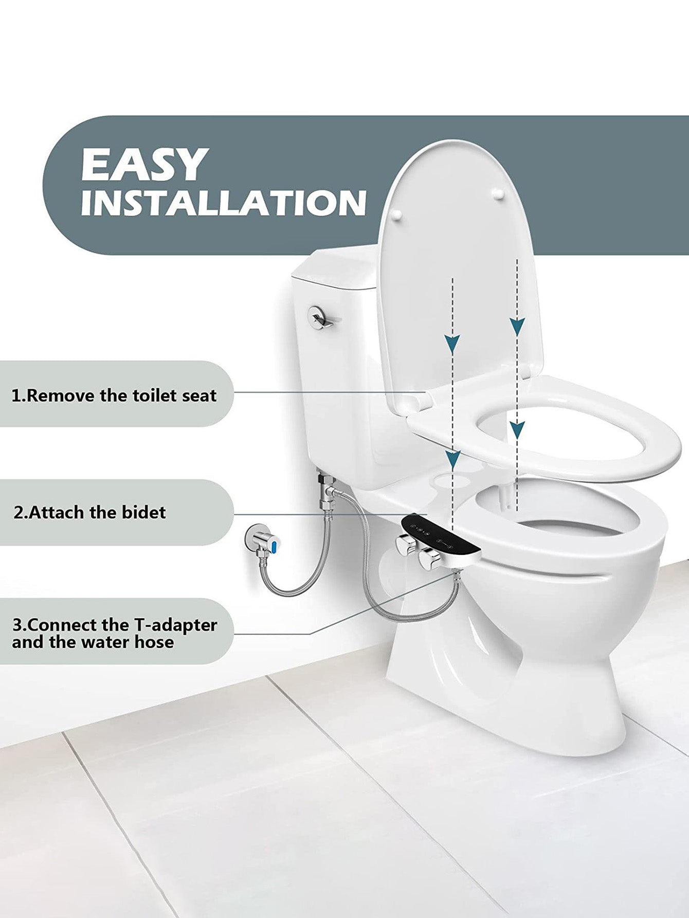 Electricity-Free Bidet Attachment: Ultra-Thin Manual Hygiene Washer